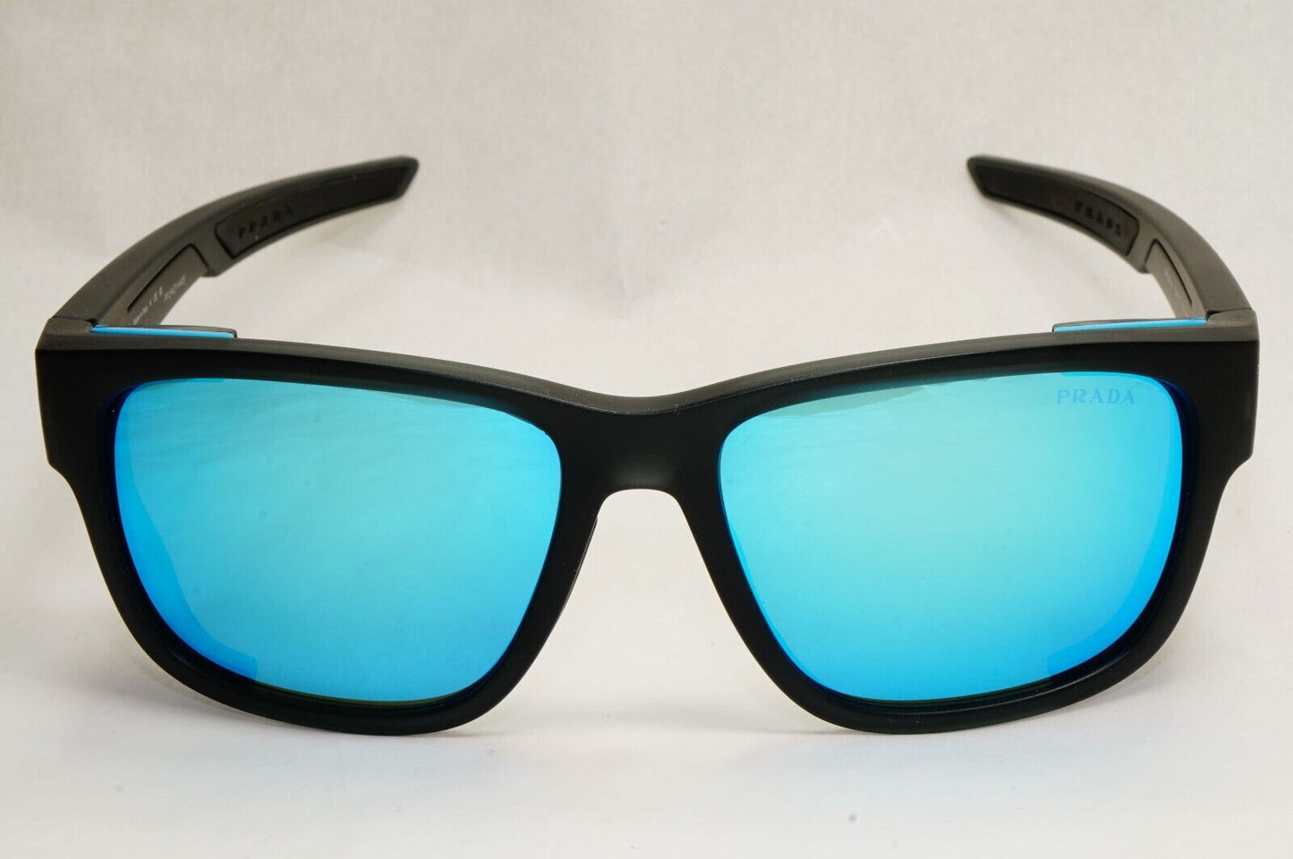 Prada Sunglasses Blue Mirror Grey Rubber Side Shields PS07WS SPS 07W 13C-08R