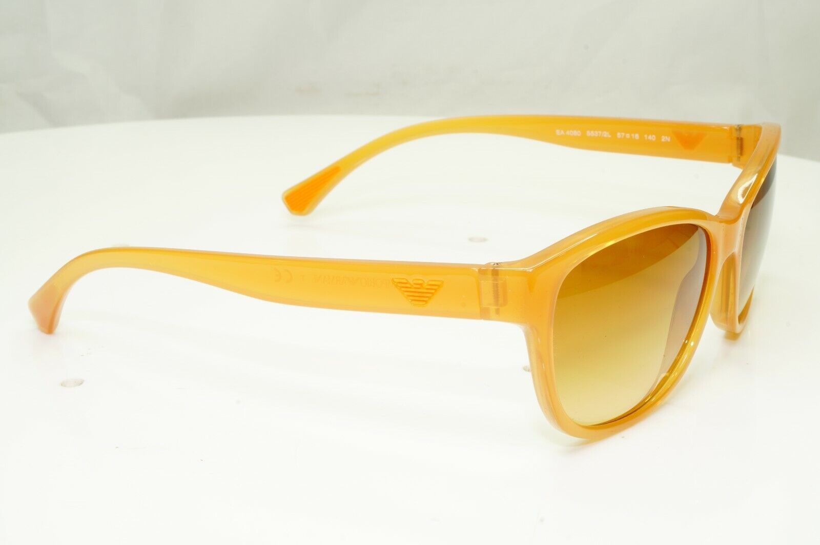 Emporio Armani Brown Honey Ochre Womens Sunglasses Square EA 4080 5537/2L 