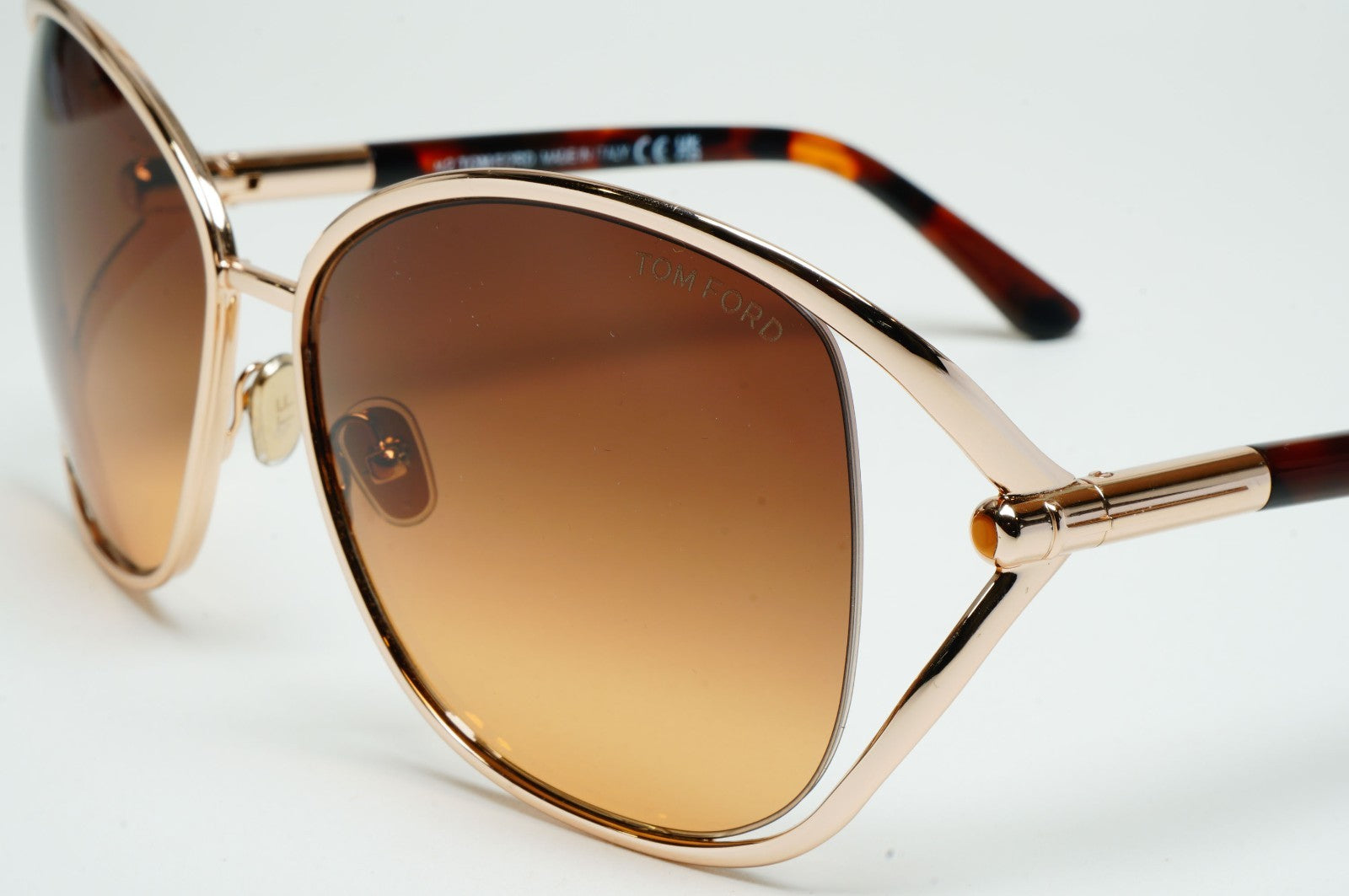Tom Ford Sunglasses Marta Gold Brown Gradient Square FT1091 TF 1091 28F 62mm