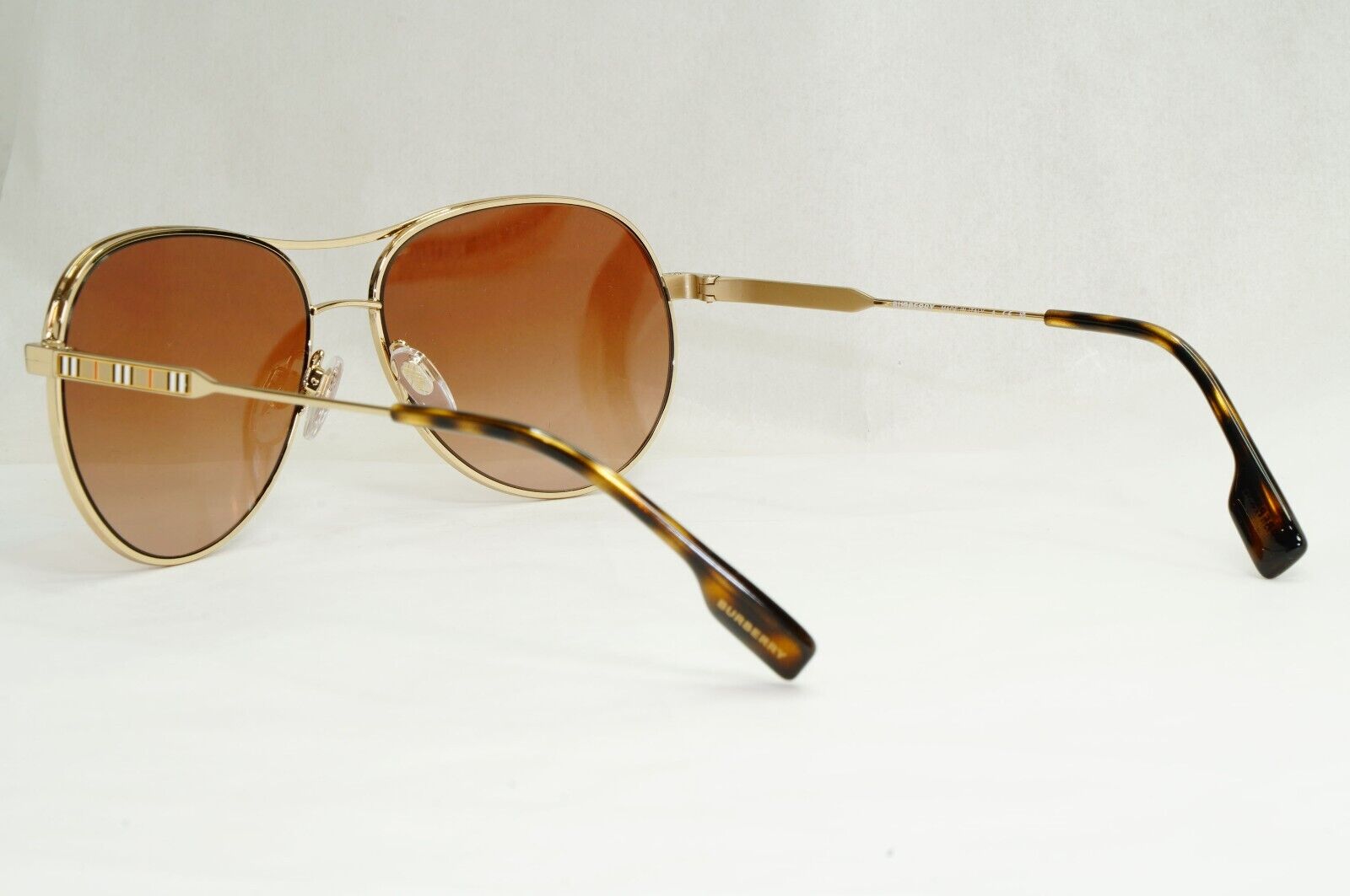 Burberry Sunglasses Gold Pilot Tara Metal Brown Gradient BE 3122 1109/13 59mm