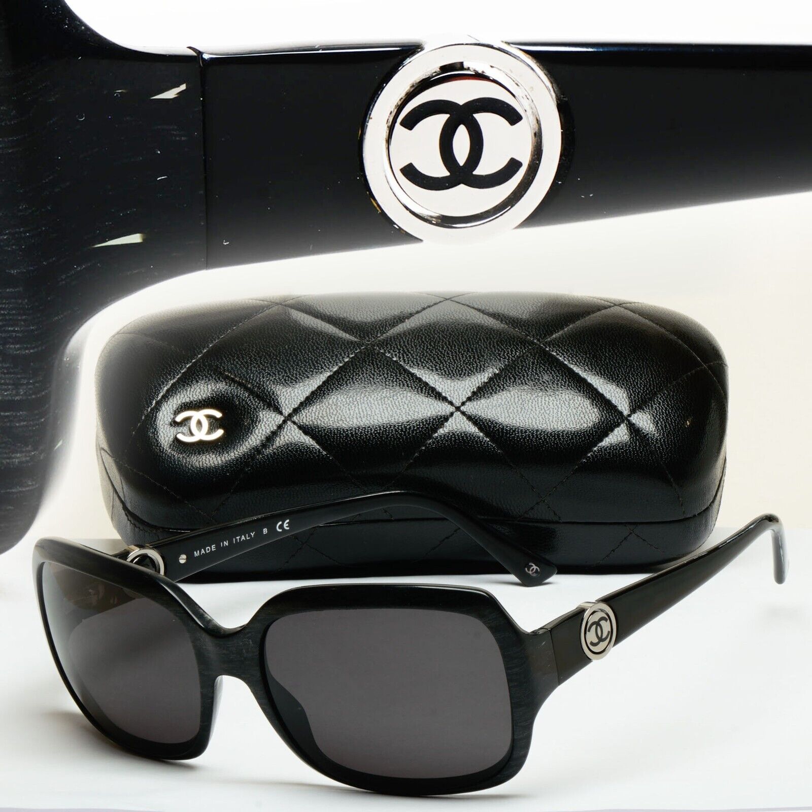 Chanel Sunglasses 2009 Vintage Black Spinning Logos 5147 c.1418/3C 250125