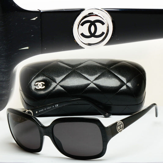 Chanel Sunglasses 2009 Vintage Black Spinning Logos 5147 c.1418/3C 250125