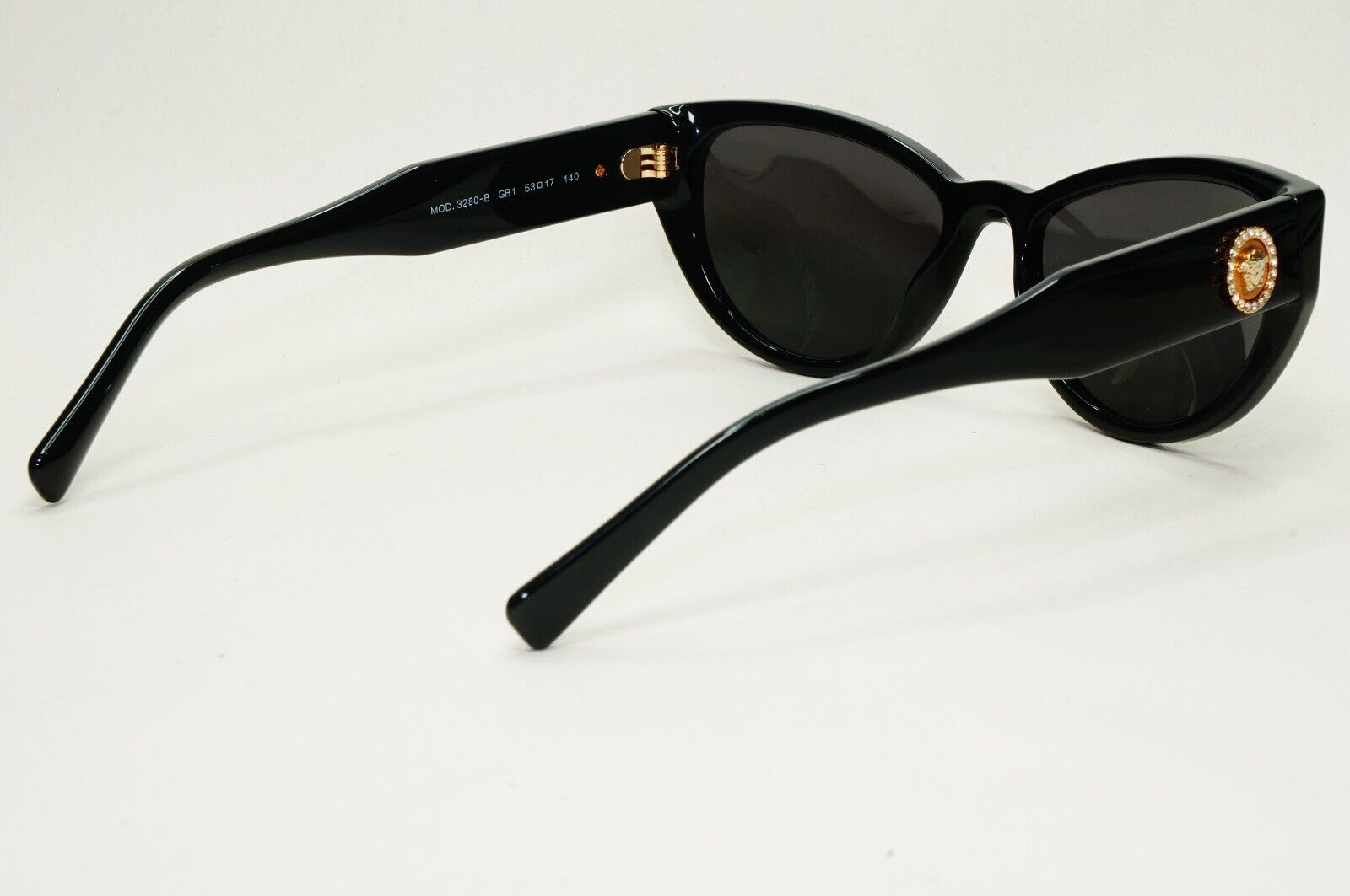 Versace Sunglasses Black Gold Medusa Cat Eye MOD VE 3280-B GB1 53mm