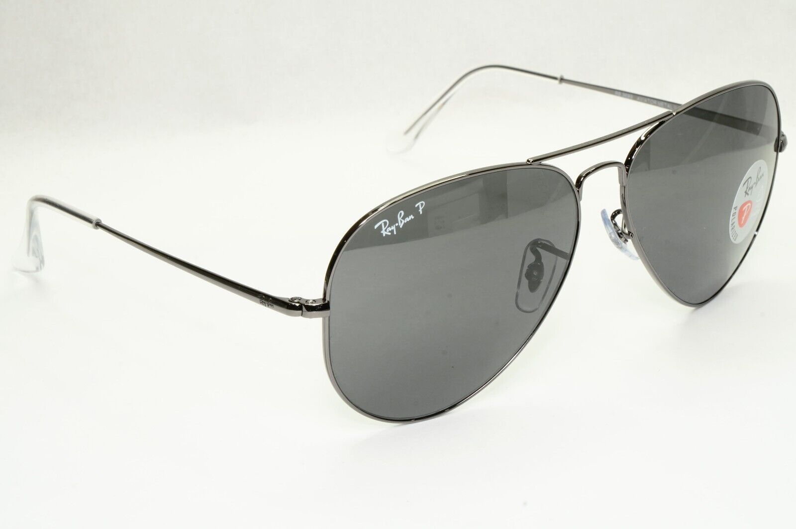 Ray-Ban Sunglasses Aviator II Polarised Gunmetal Black RB 3689 Metal 004/48 62mm