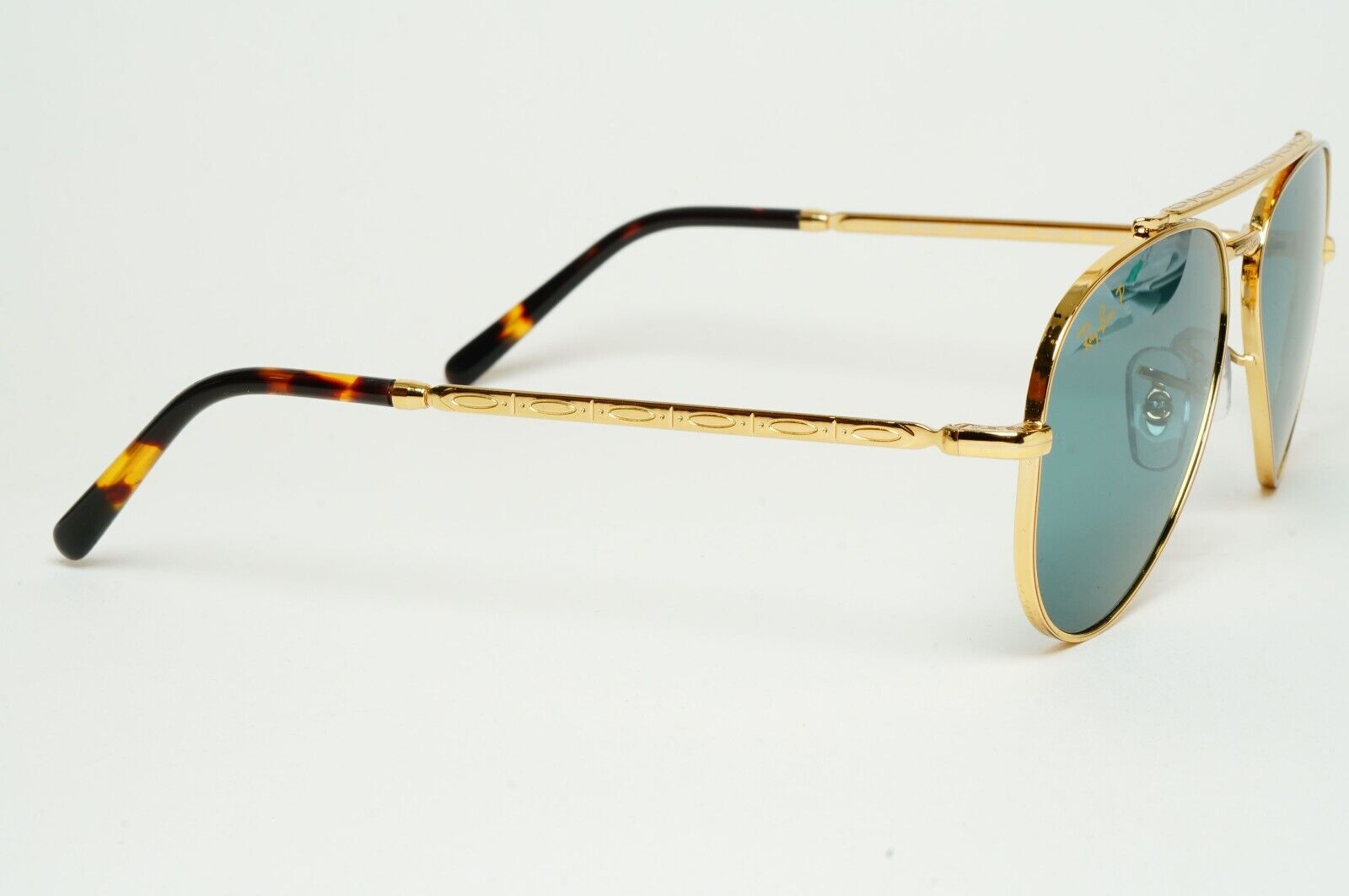 Ray-Ban Sunglasses Polarized New Aviator Gold Blue Green RB 3625 9196/G6 55mm