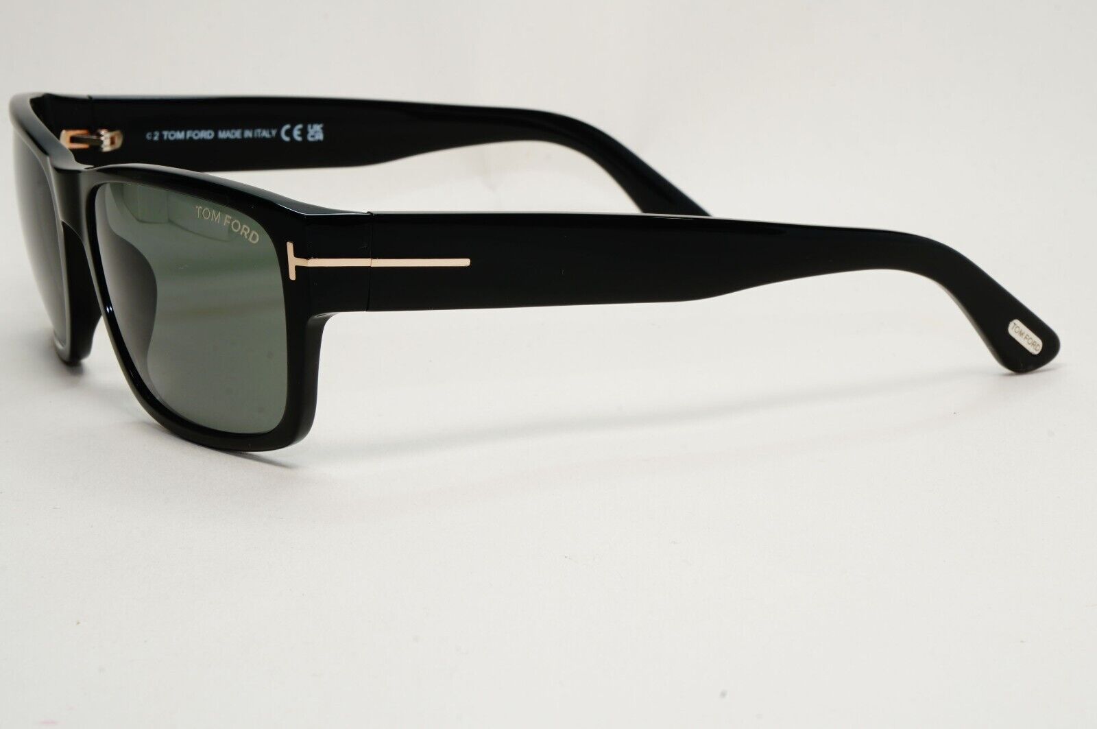 Tom Ford Sunglasses Mason Black Glossy Green Square FT0445 TF 445 01N 58mm
