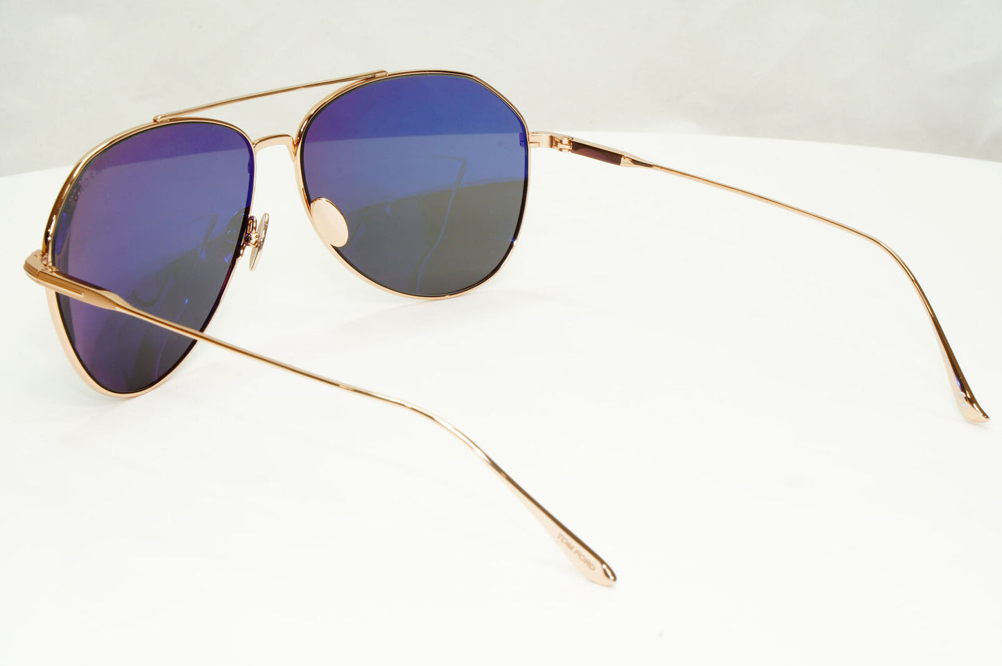 Tom Ford Titanium Japan Sunglasses Gold Grey Pilot Metal Cyrus TF 747 28A FT0747