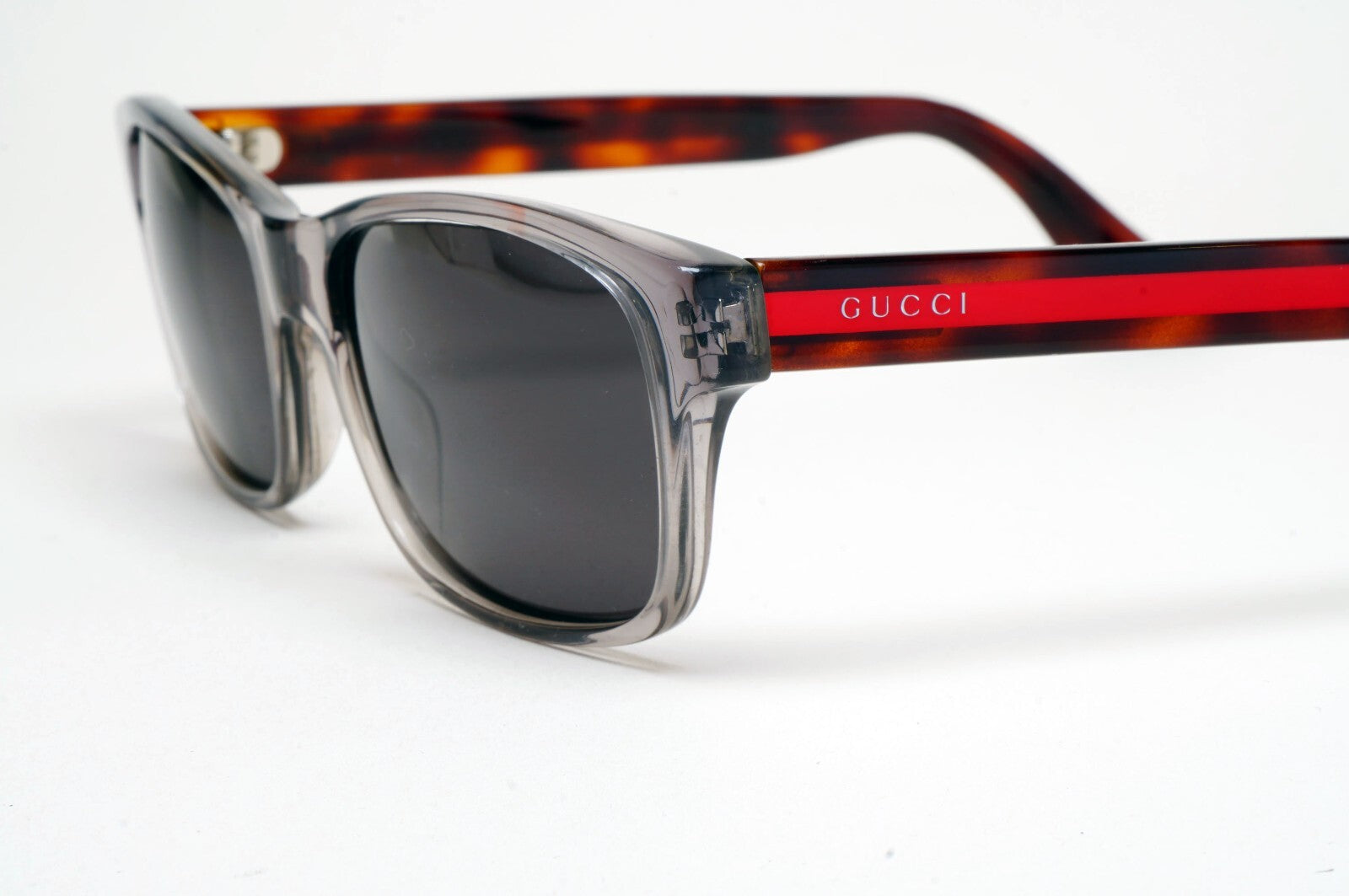 Gucci Sunglasses 2017 Grey Black Brown Red Square GG0006O 008 55mm 100325