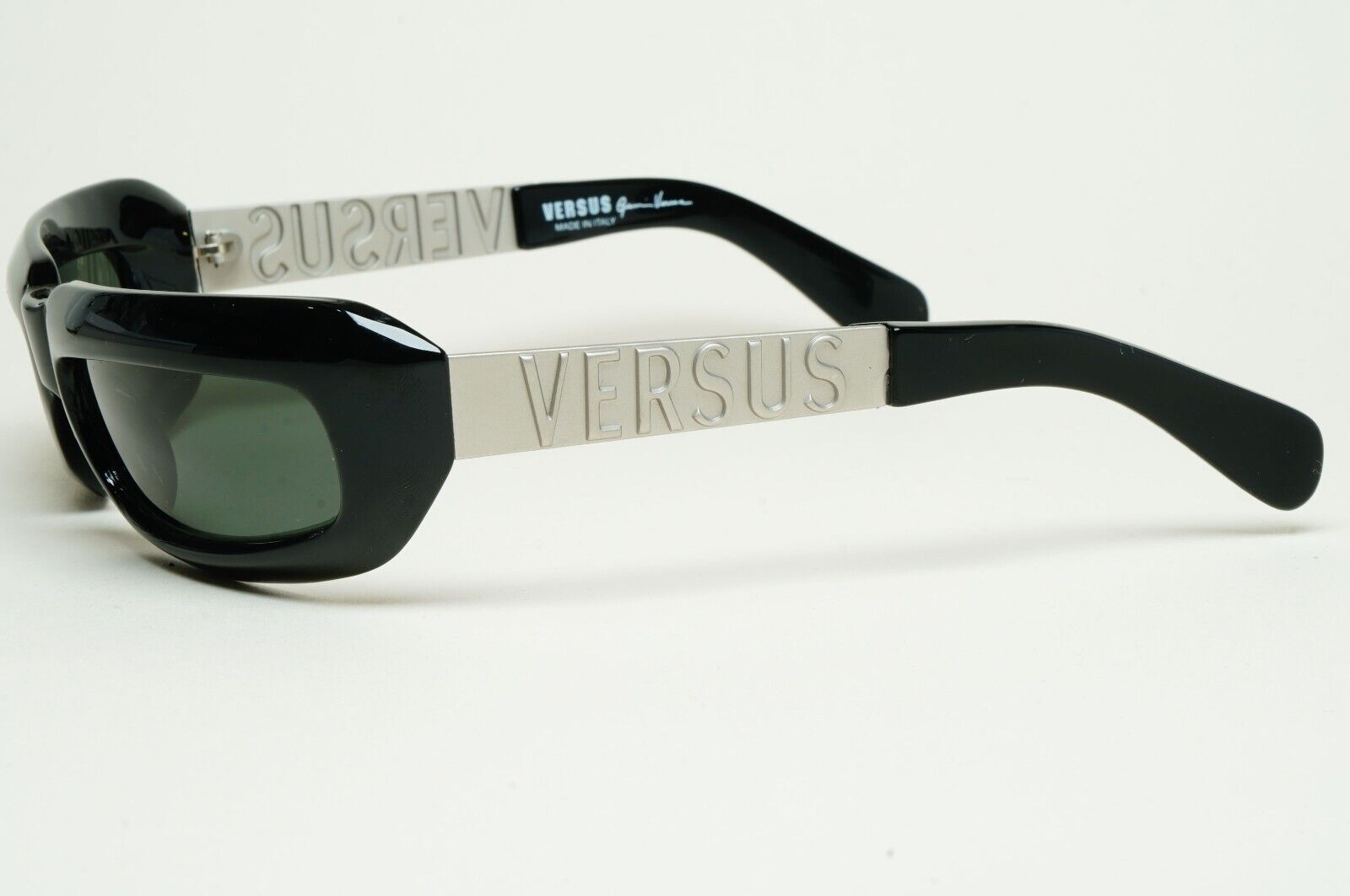 Versus Sunglasses 1996 by Gianni Versace Vintage Black Silver MOD E48/A COL 681
