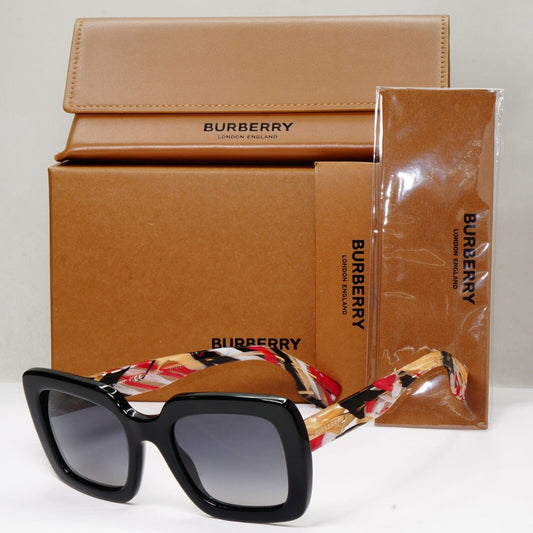 Burberry Sunglasses Black Polarized Grey Gradient  Square B 4284 3803/T3 52mm