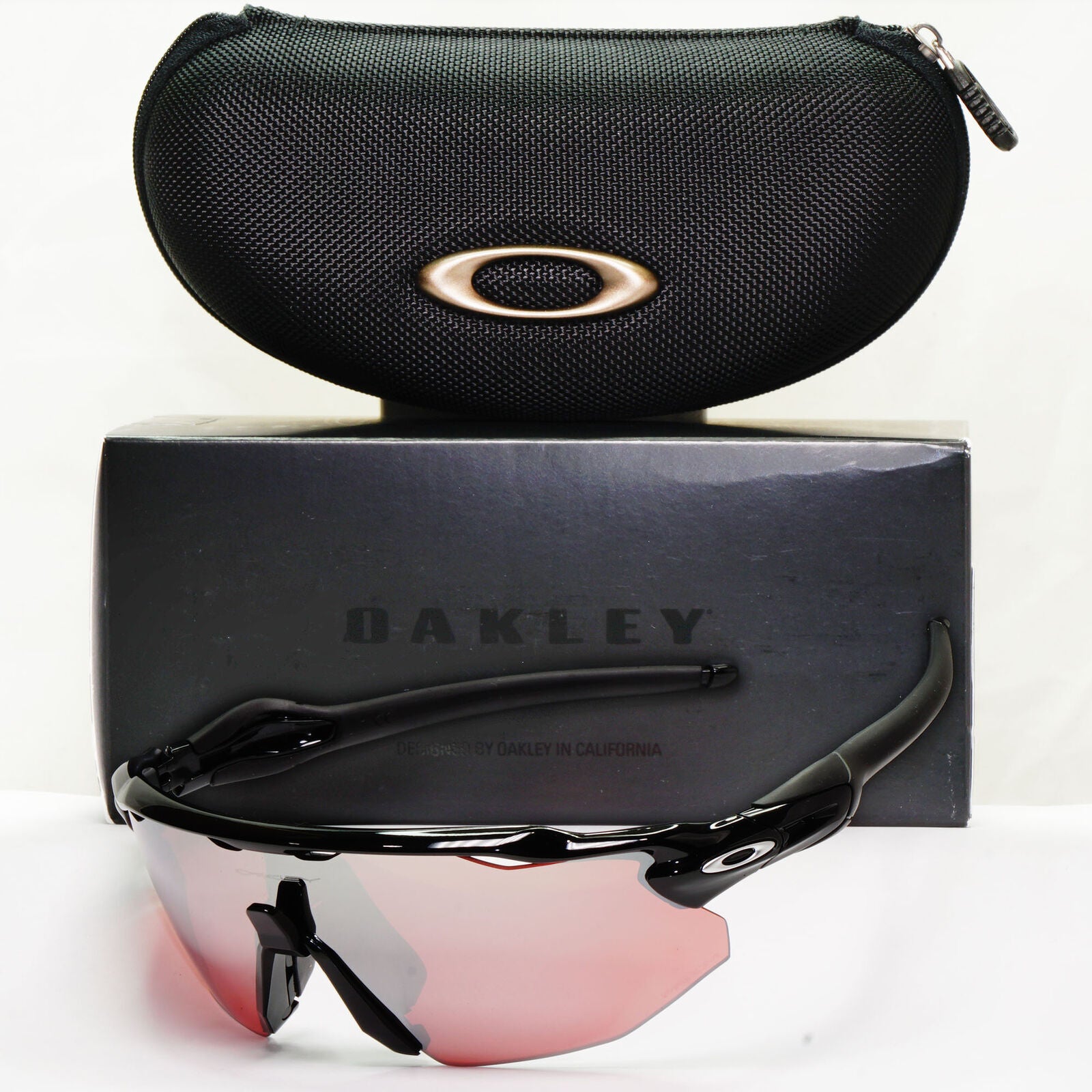 Oakley Radar EV Advacer Sunglasses Black Pale Red Mirror Prizm Snow OO 9442 0938