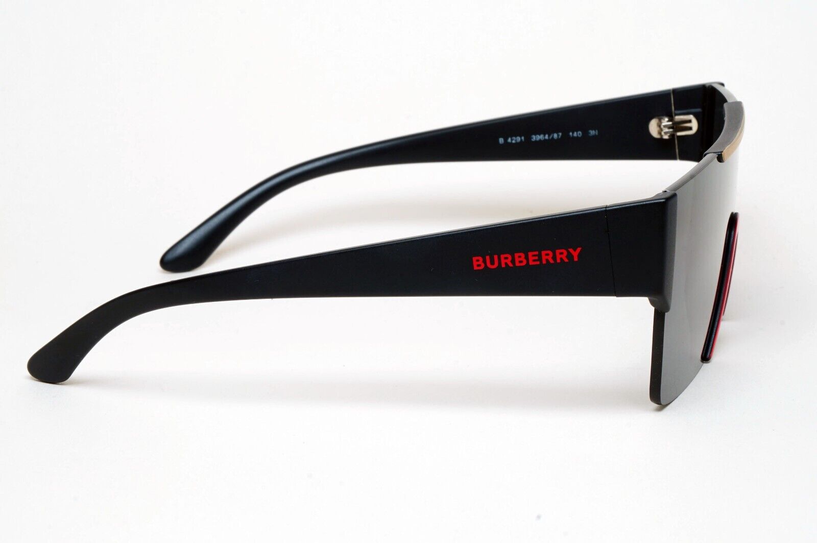 Burberry Sunglasses Black Shield Visor Dark Grey Square BE 4291 3964/87