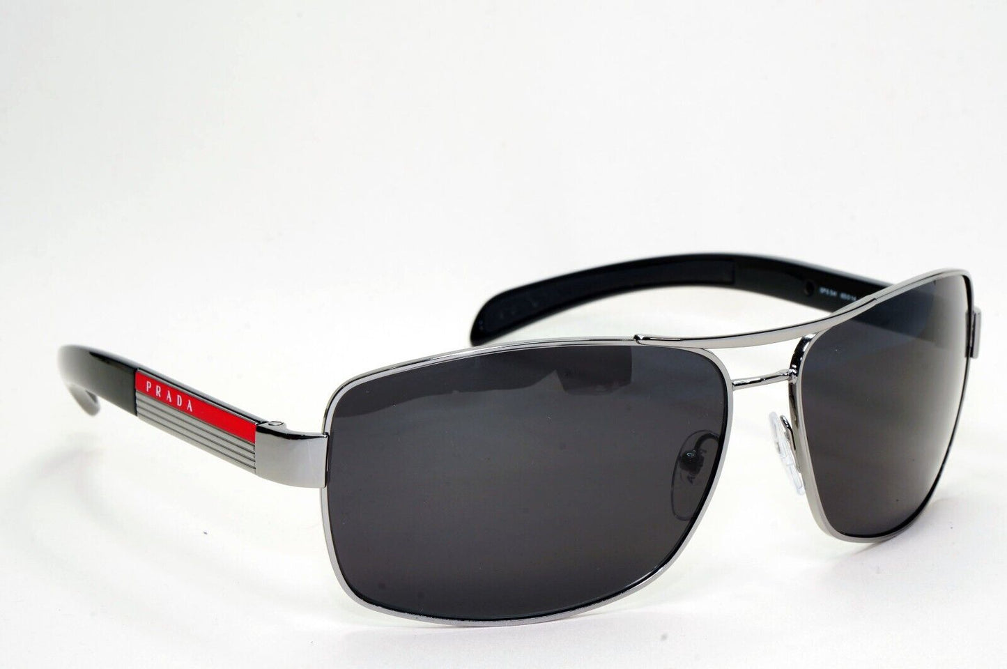 Prada Sunglasses Black Gunmetal Wrap Navigator PS54IS SPS 54I 1AV-5Z1 210924