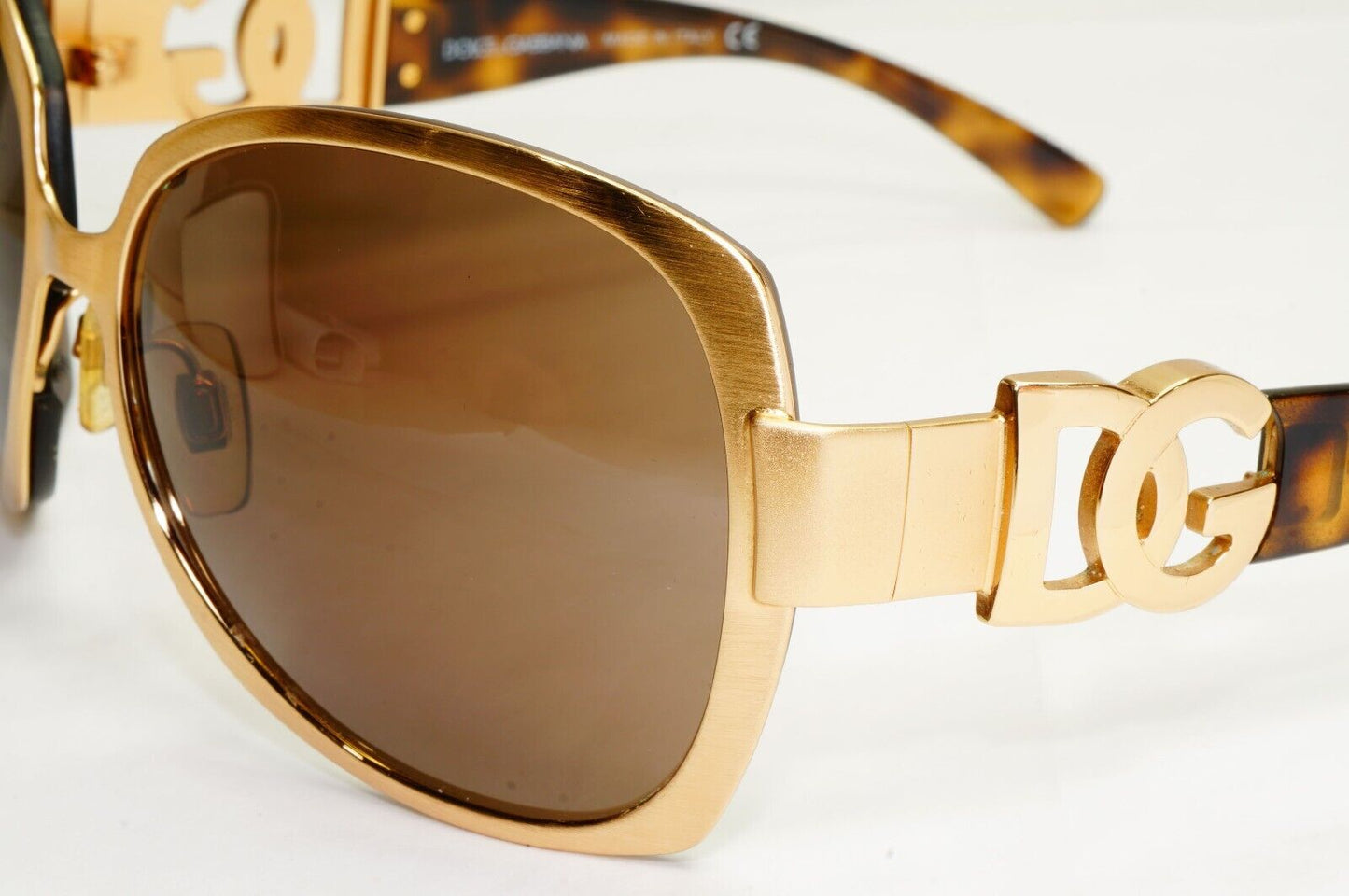 Dolce & Gabbana Sunglasses Vintage Gold Brown Square Metal DG 2031 065/73 270324