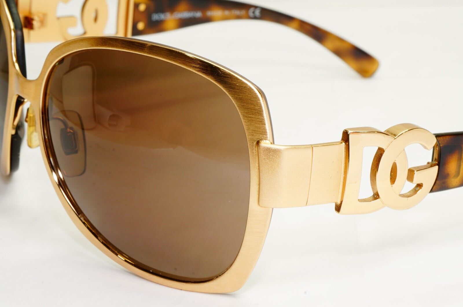 Dolce & Gabbana Sunglasses Vintage Gold Brown Square Metal DG 2031 065/73 270324