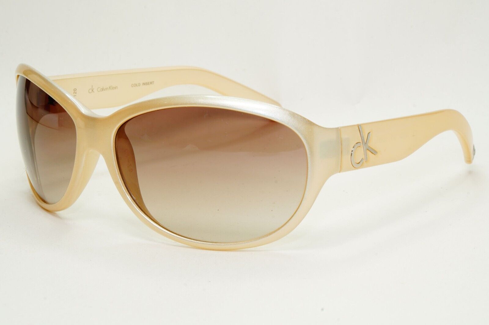 Calvin Klein Sunglasses 2005 Vintage Beige Brown Gradient Wrap 3054S 271 121124