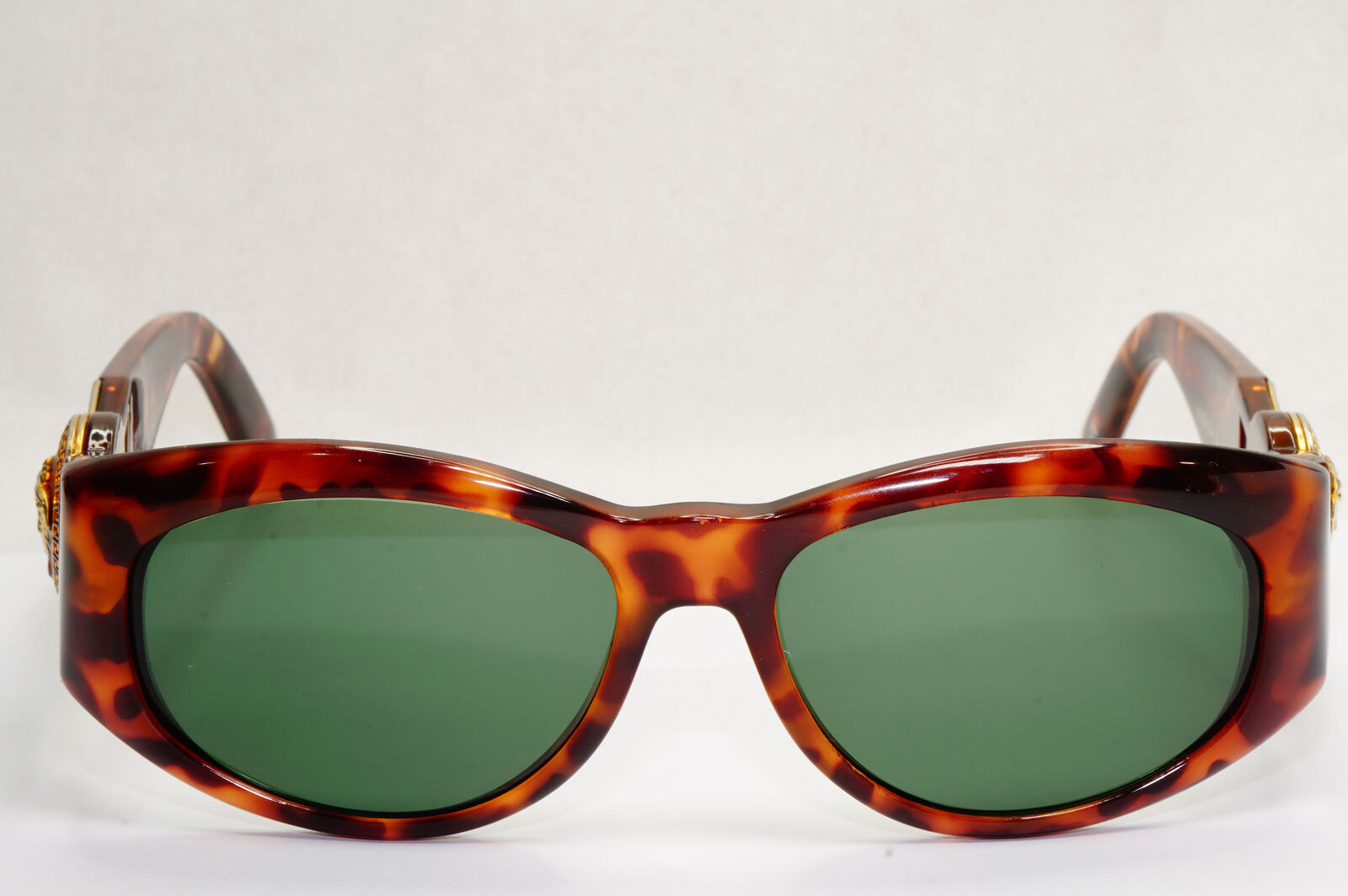 Gianni Versace Sunglasses 1996 Vintage Brown Gold MOD 424/M CO 869 Biggie 130224