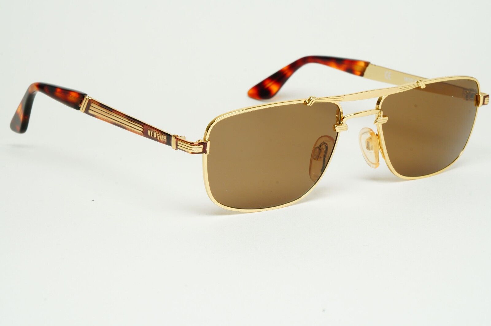 Versus Sunglasses 1996 by Gianni Versace Vintage Navigator Brown MOD F04 COL 32M