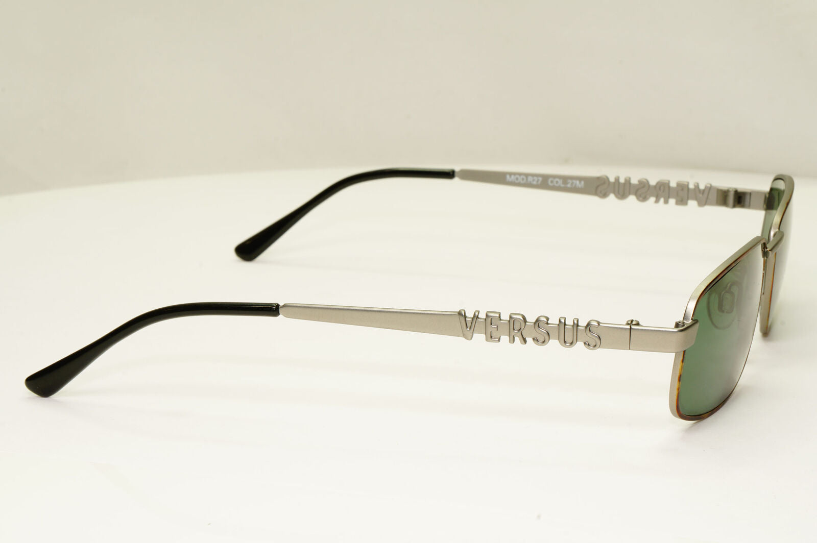 Versus 1995 Vintage Silver Green Metal Sunglasses Gianni Versace MOD R27 COL 27M