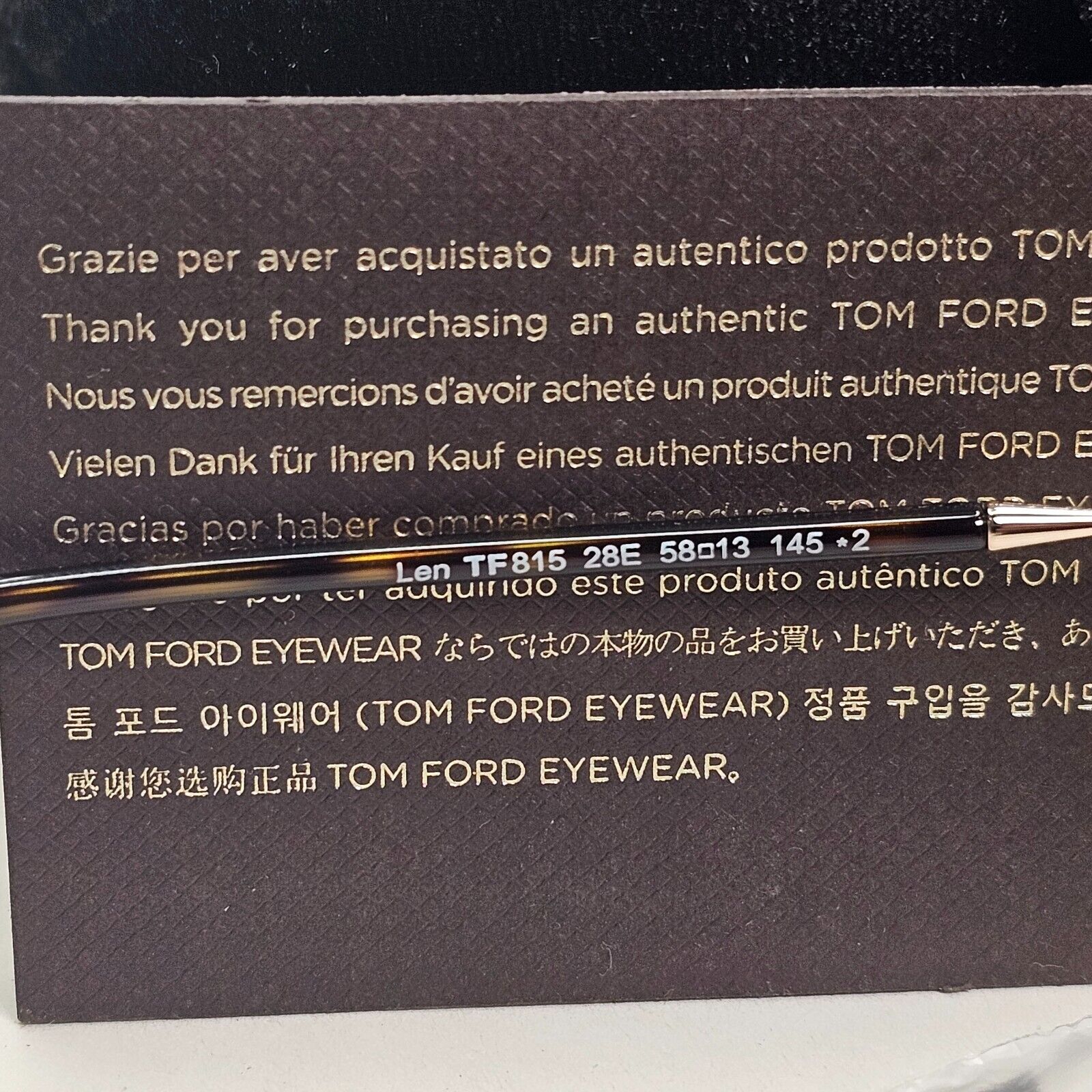 Tom Ford Sunglasses Len Gold Brown Navigator Pilot Metal FT0815 TF 815 28E 58mm