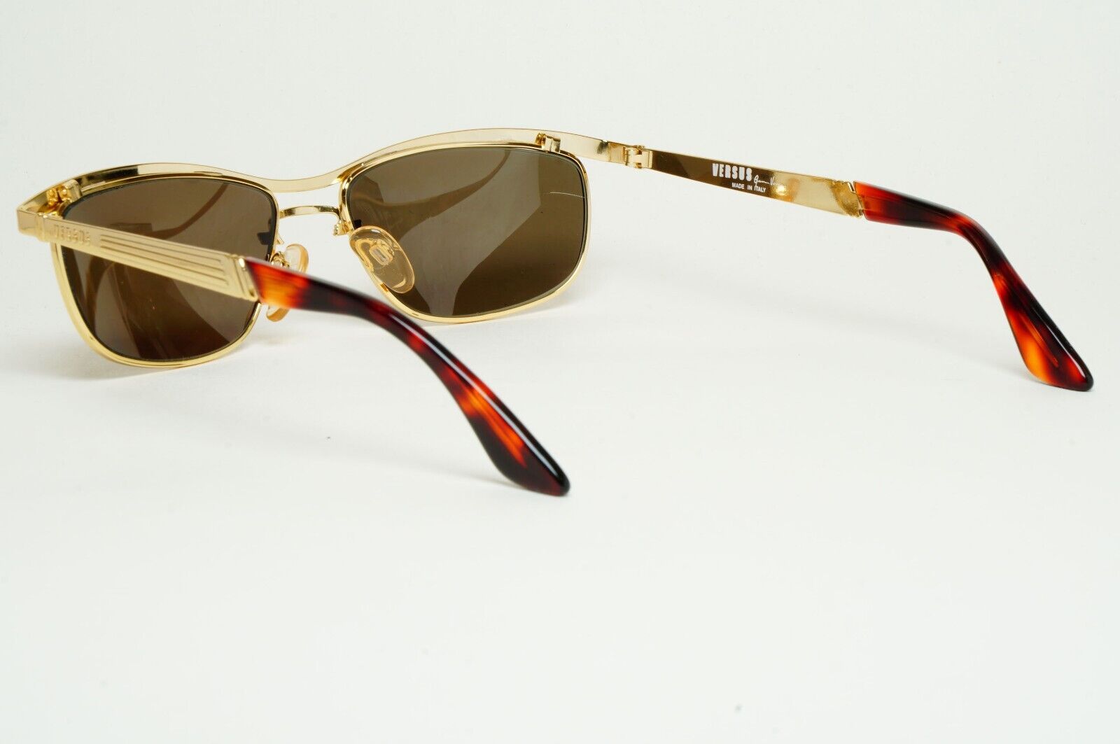 Versus Sunglasses 1996 by Gianni Versace Vintage Gold Brown MOD F01 COL 030