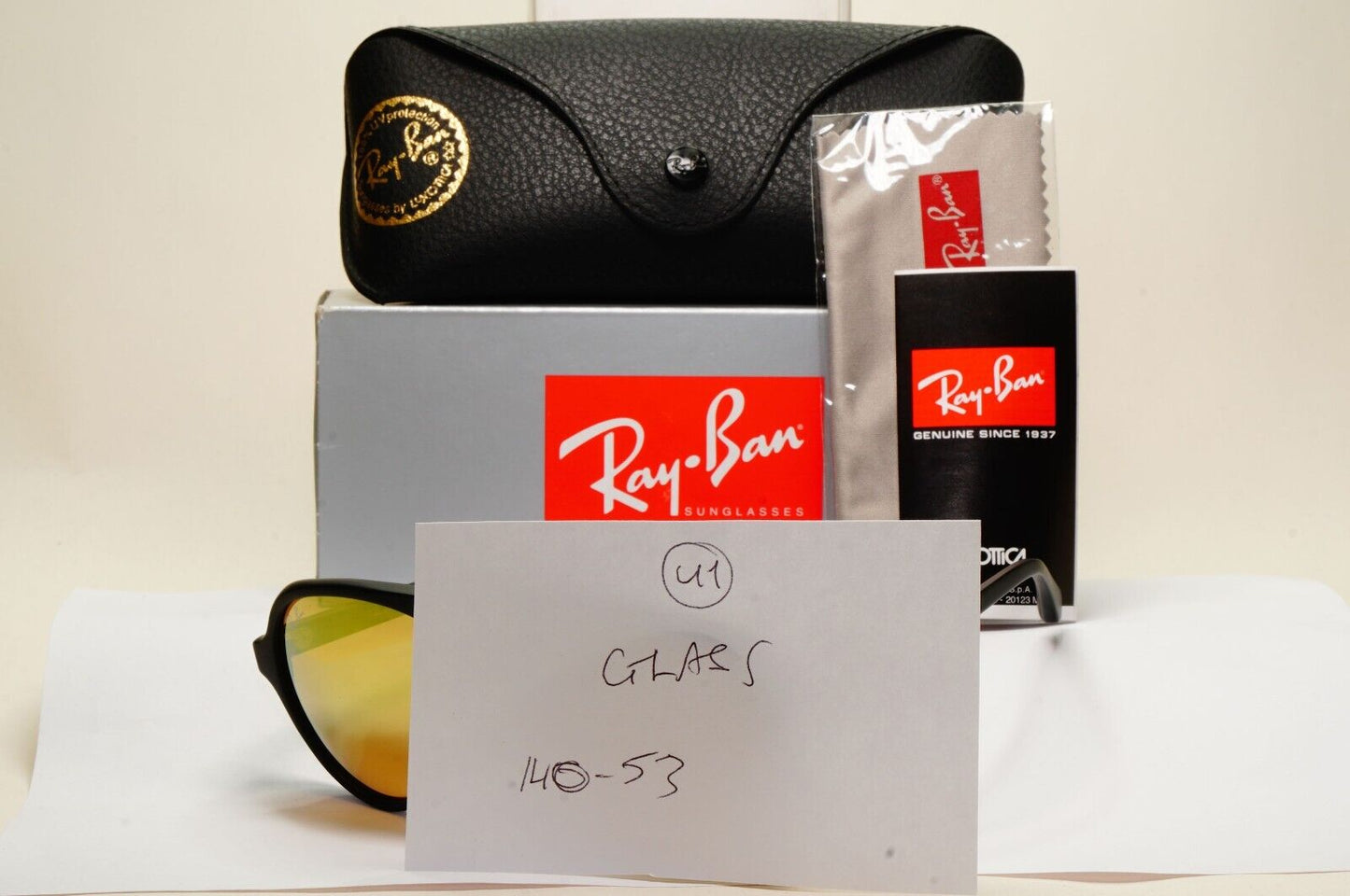 Ray-Ban Sunglasses 2010 Vintage CATS 5000 Rare Black Gold RB 4125-F 901S/93