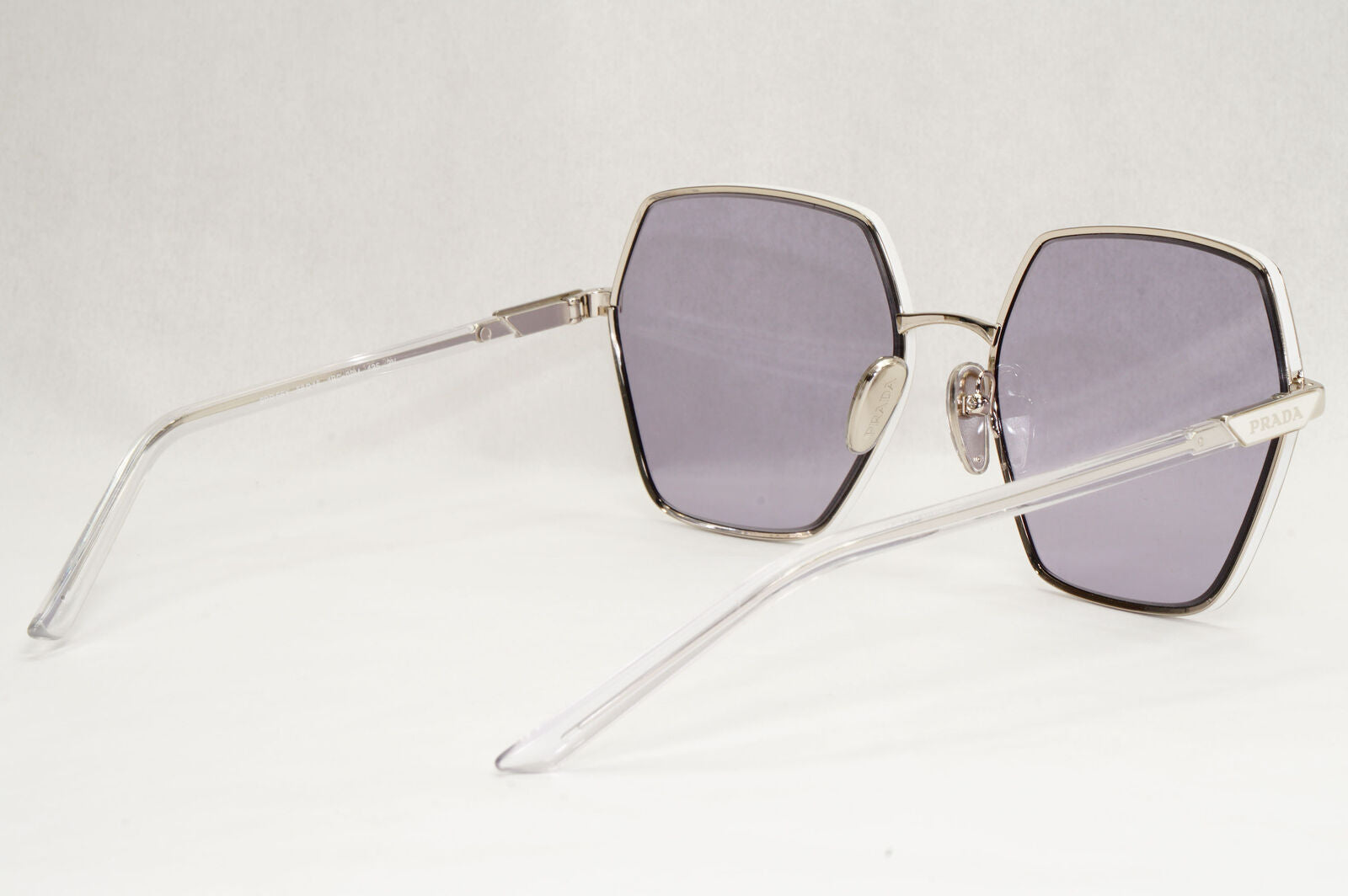 Prada Sunglasses Violet Silver Tranparent Hexagonal PR56YS SPR 56Y 1BC-09M 58mm