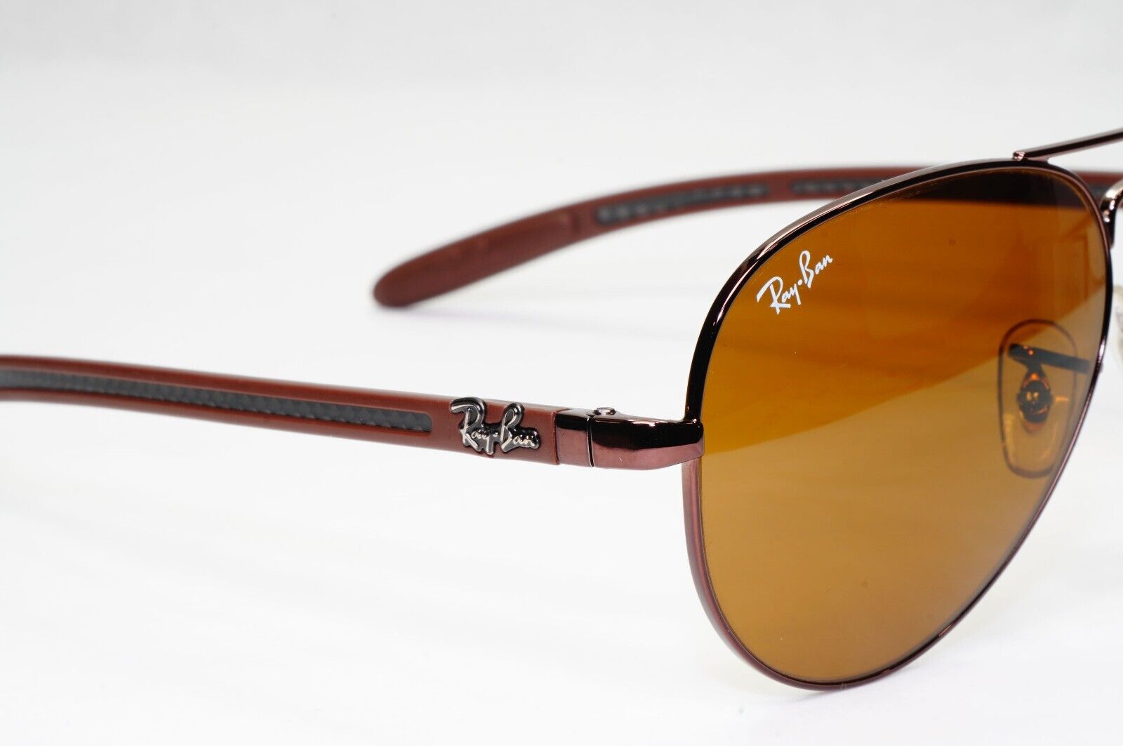 Ray-Ban Sunglasses Carbon Fibre 2013 Pilot Aviator Brown RB 8307 014 55mm