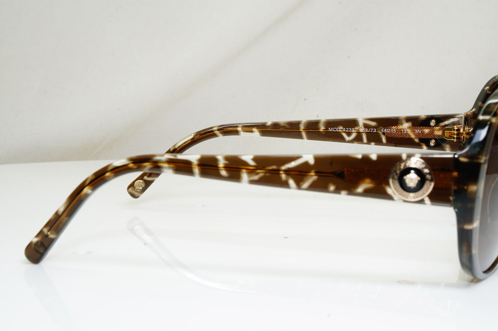 Versace Brown Marble Sunglasses Gold Medusa Womens Oversized 4239 969/73 29427