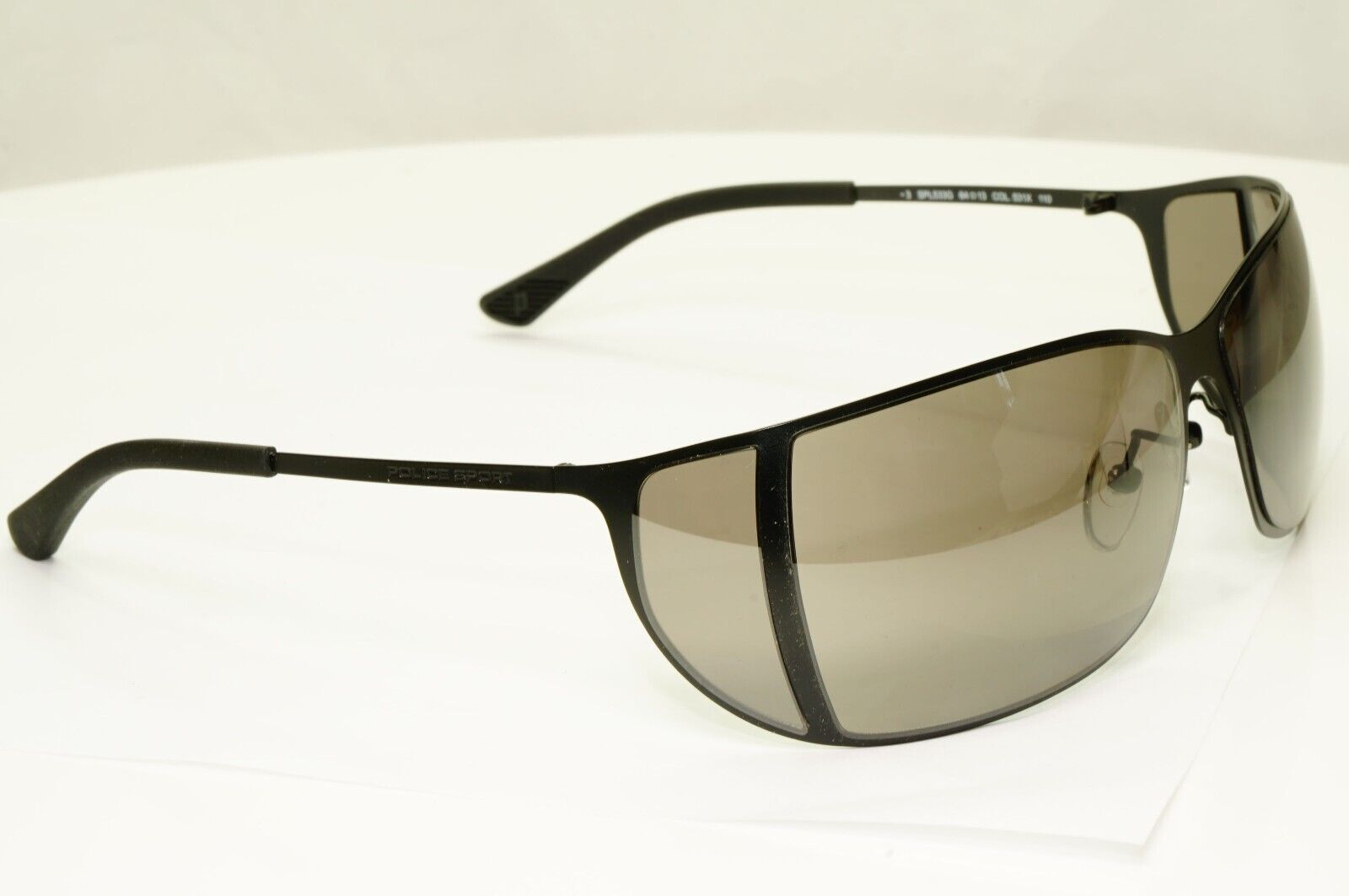 Police Sunglasses Side Window Black Brown Wrap Designer Mens SPL 533G COL 531X