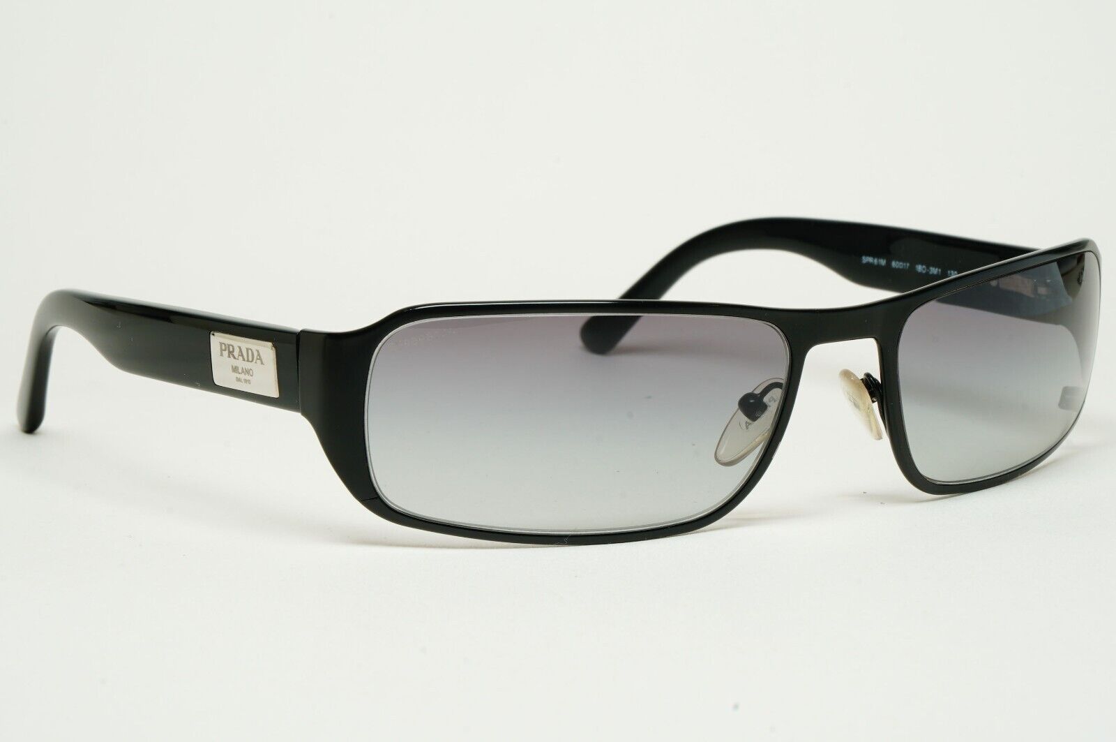 Prada Sunglasses 2007 Vintage Black Grey Rectangle PR61MS SPR 61M 1BO-3M1 310125