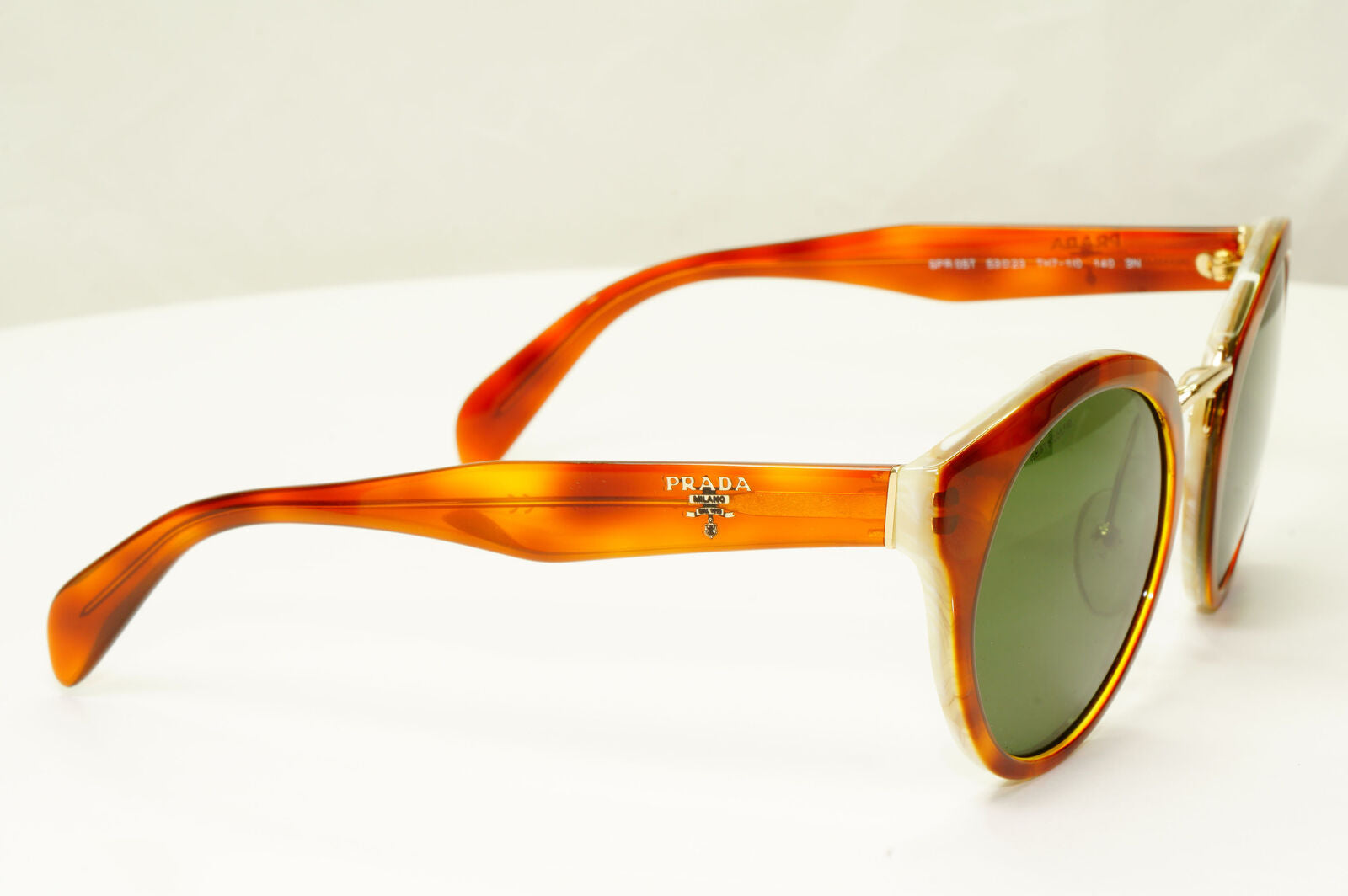 Prada Brown Green Sunglasses Tortoiseshell Gold Womens SPR 05T PR05TS TH7-1I0