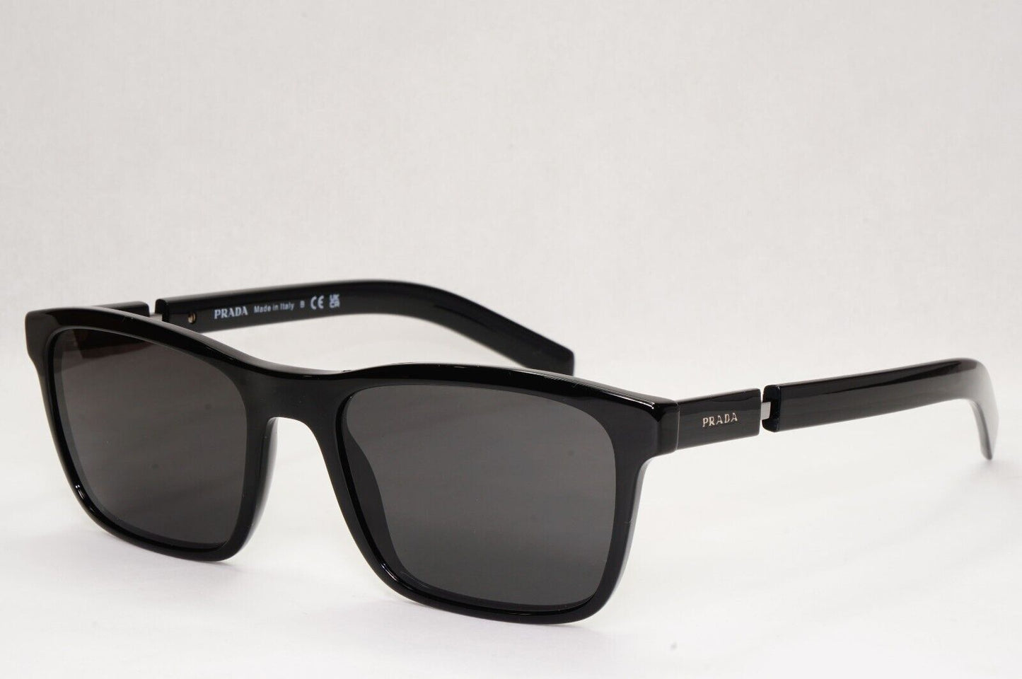 Prada Sunglasses Black Square Glossy Fashion PR16XV VPR 16X 1AB-1O1 55mm