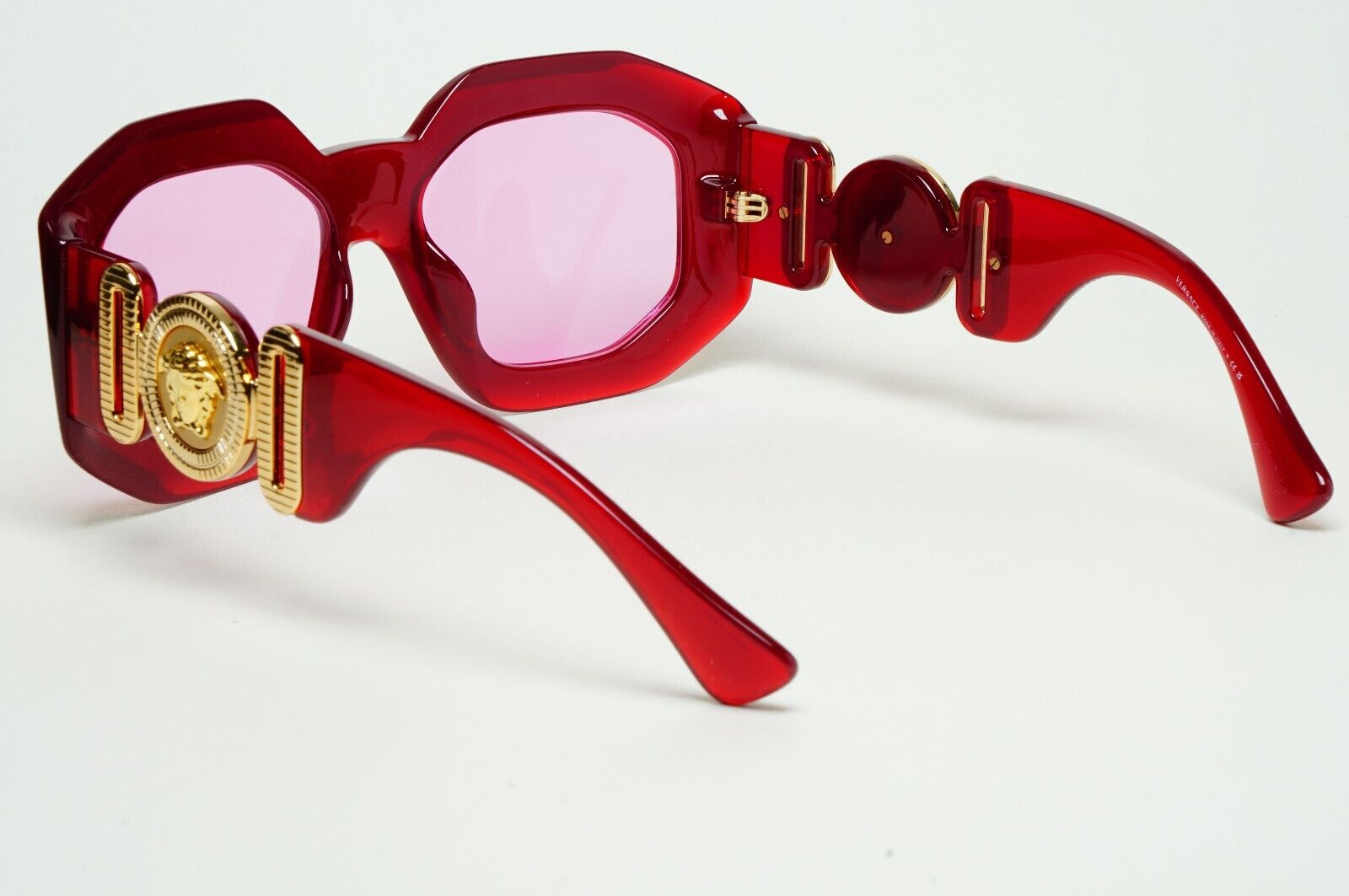 Versace Sunglasses Oversized Medusa Biggie Red Fuchsia MOD VE 4424-U 388/5