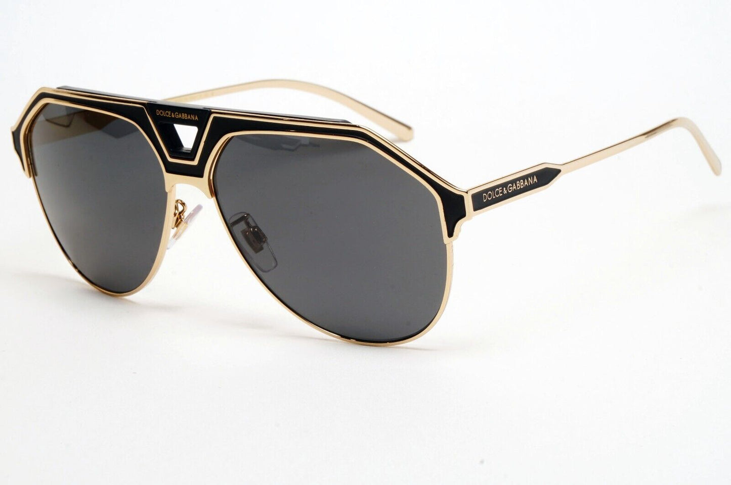 Dolce & Gabbana Sunglasses Pilot Gold Black Metal Navigator DG 2257 1334/87