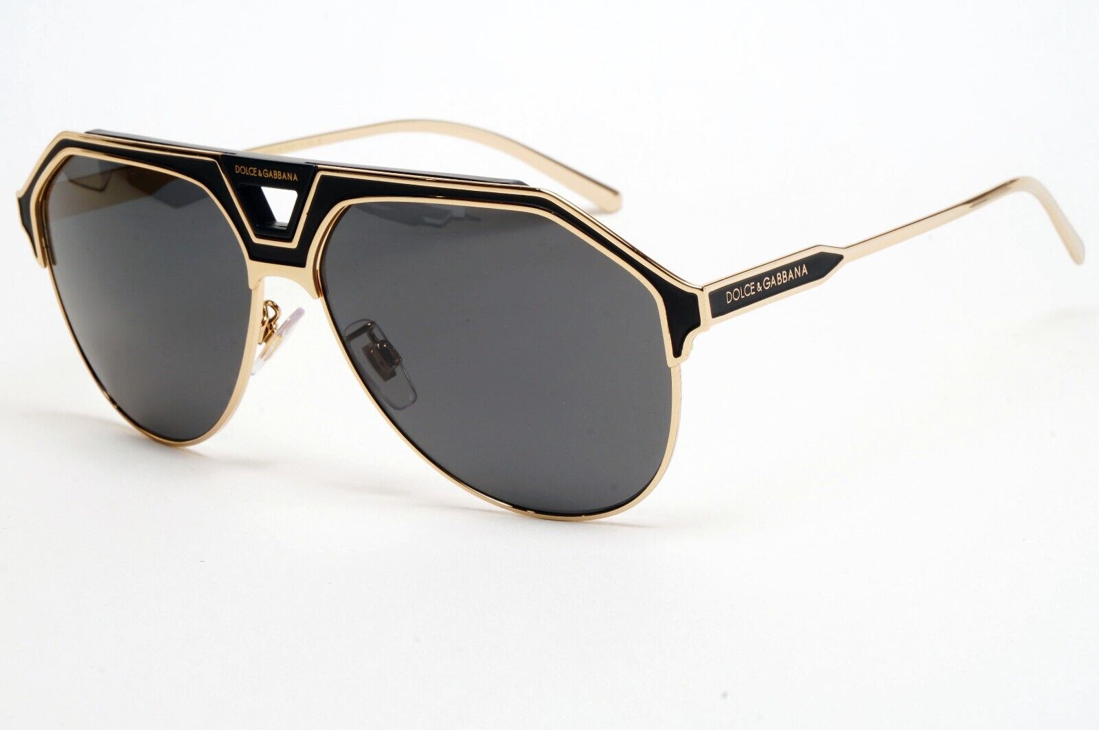 Dolce & Gabbana Sunglasses Pilot Gold Black Metal Navigator DG 2257 1334/87