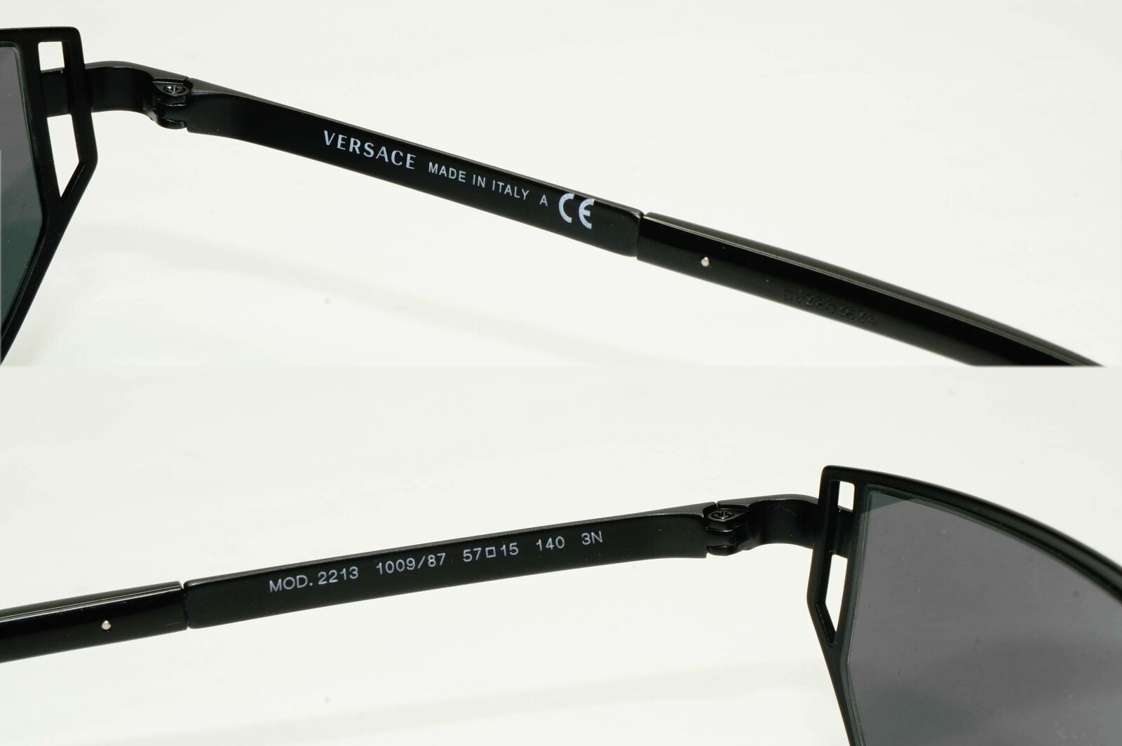 Authentic Versace Mens Unisex Black Medusa Metal Sunglasses MOD 2213 1009/87