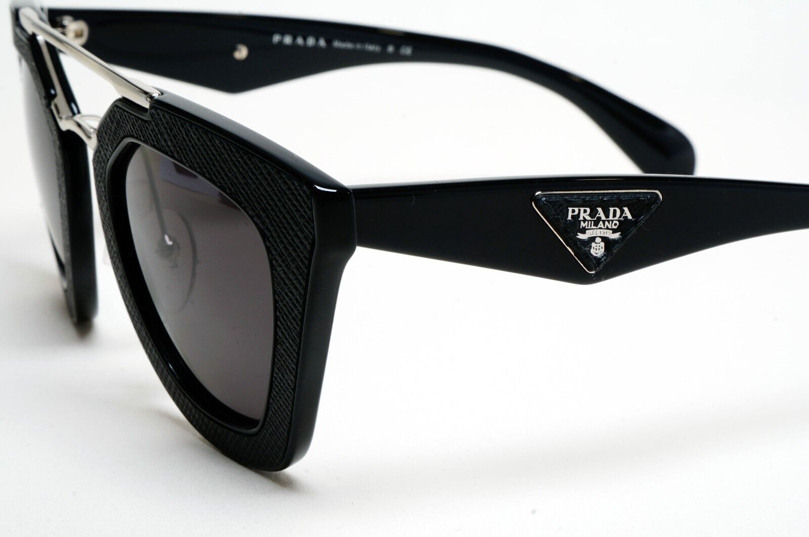 Prada Black Cinema Saffiano Leather Sunglasses PR14SS SPR 14S 1AB-0A7 151124