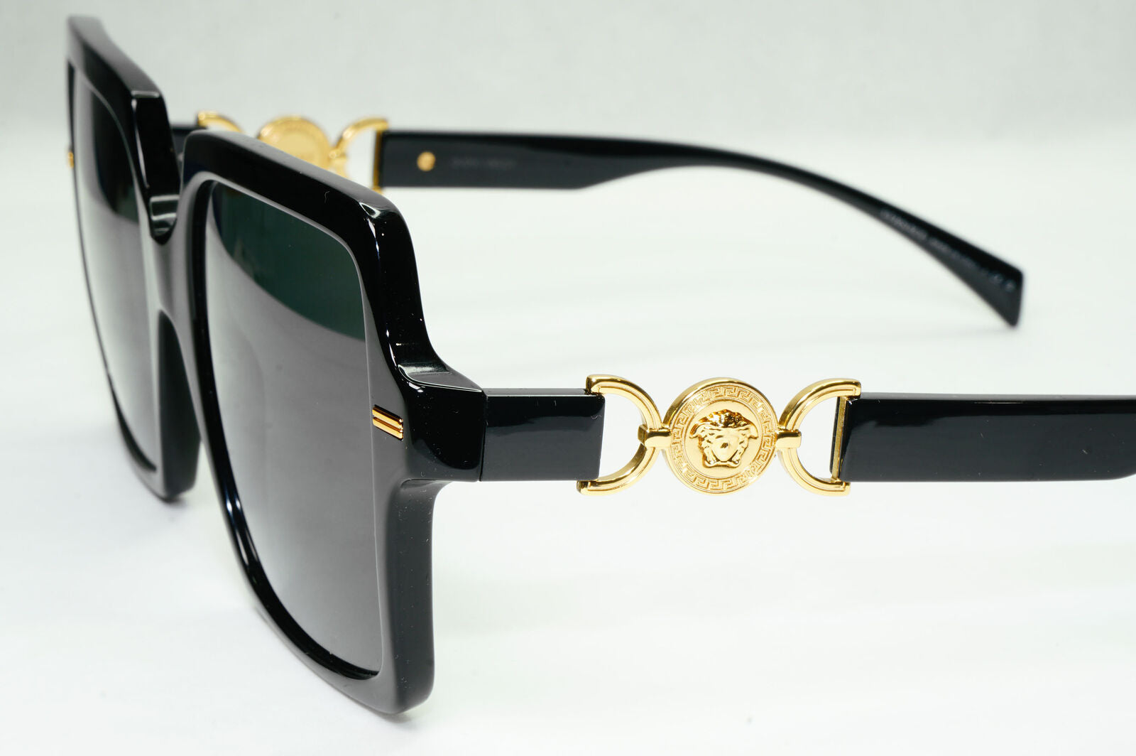 Versace Sunglasses Black Gold Medusa Square Oversized Large MOD VE 4441 GB1/87