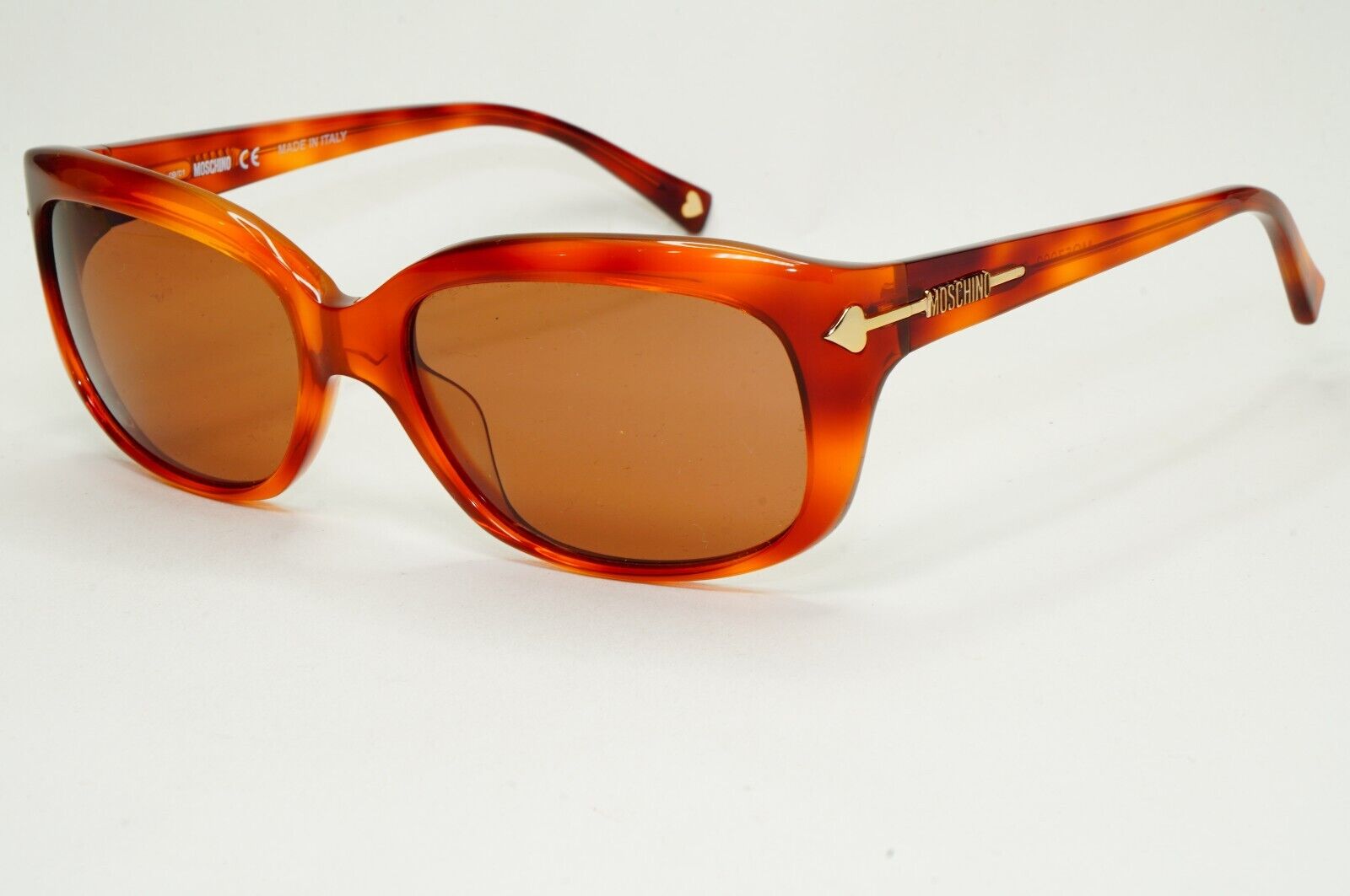 Moschino Sunglasses 2005 Vintage Brown Tortoise Gold Arrows MO570 03 101124