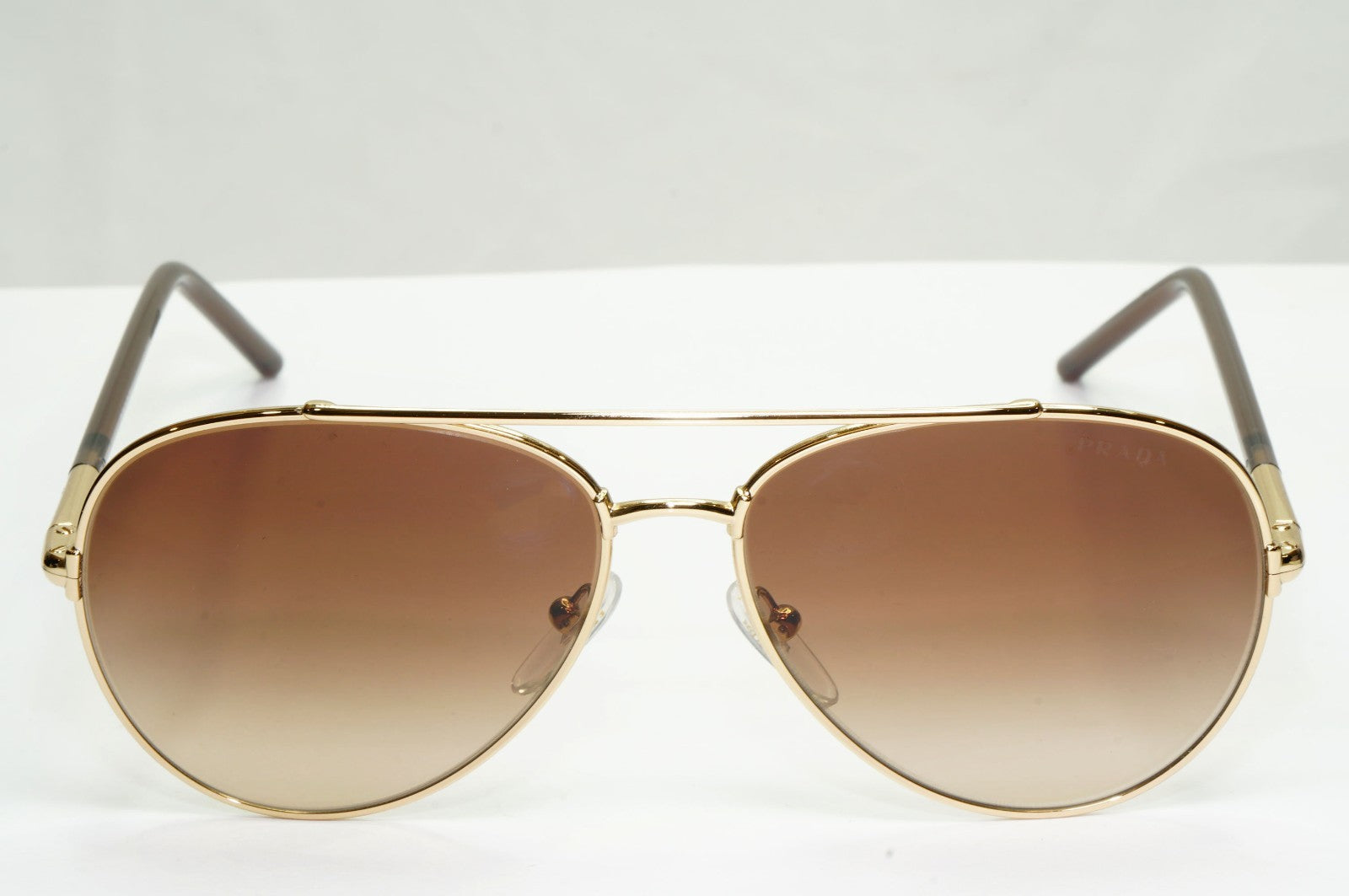 Prada Sunglasses Unisex Pilot Small Gold Brown PR66XS SPR 66X ZVN-6S1 57mm