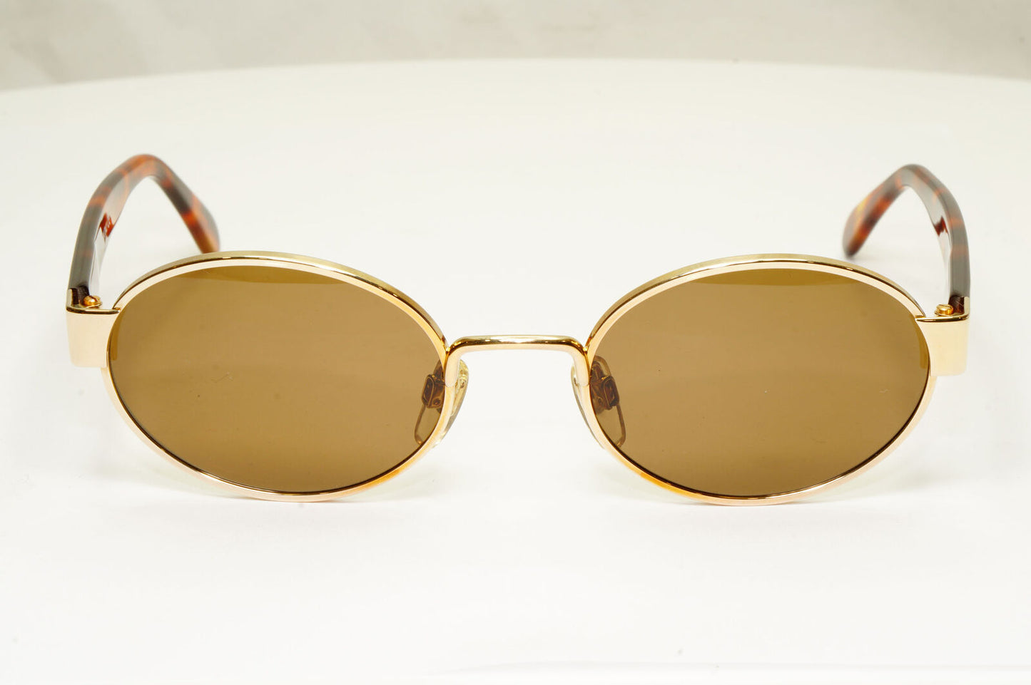 Emporio Armani 1997 Vintage Sunglasses Mens Womens Oval Gold Eagle 081-S 743
