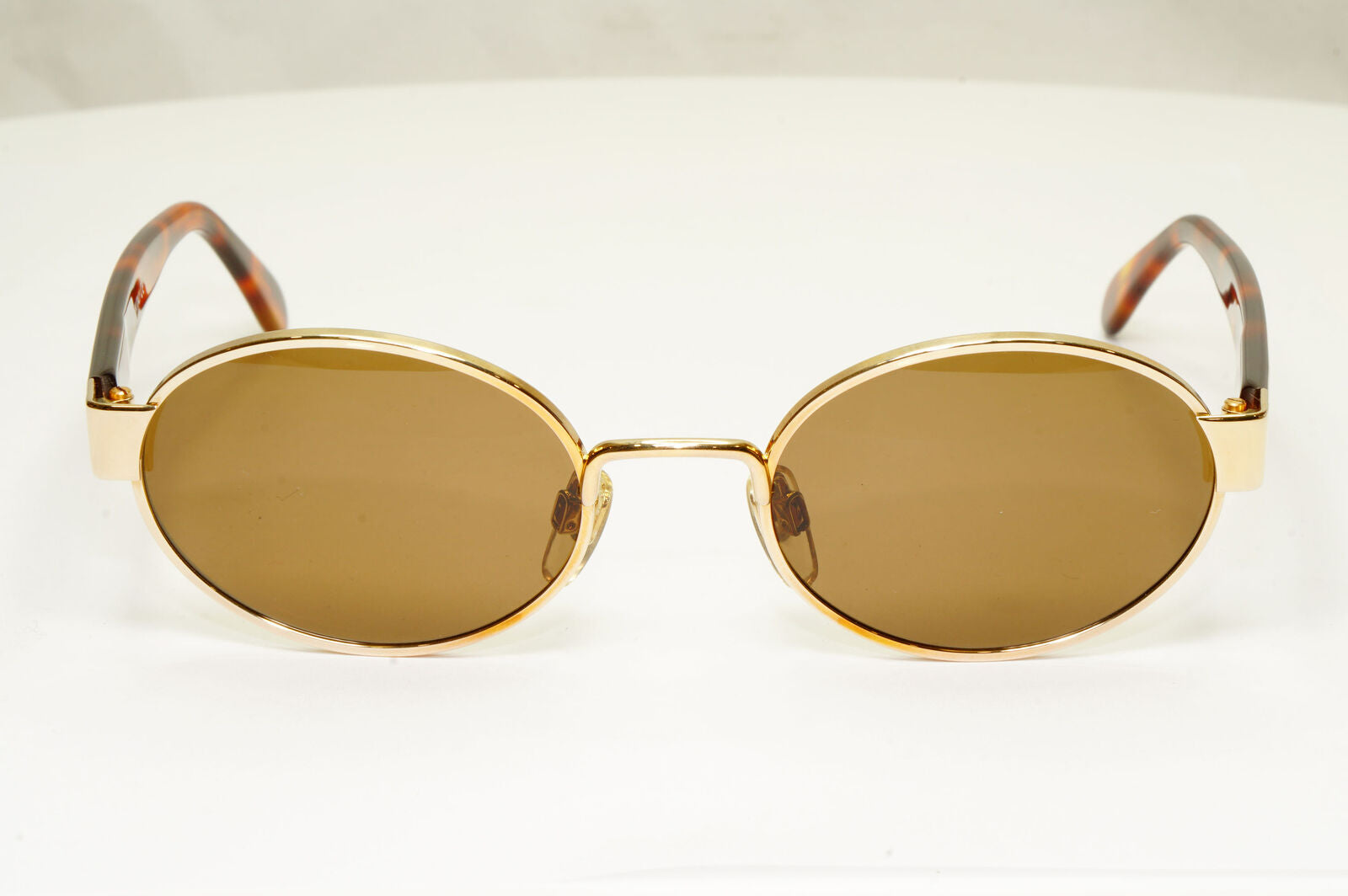 Emporio Armani 1997 Vintage Sunglasses Mens Womens Oval Gold Eagle 081-S 743