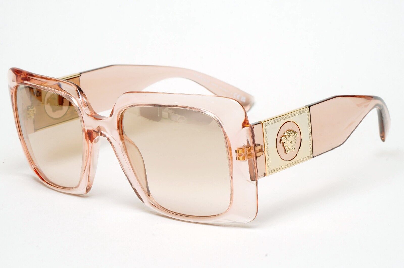 Versace Sunglasses Gold Transparent Pink Medusa Square MOD VE 4405 5339/4E 54mm