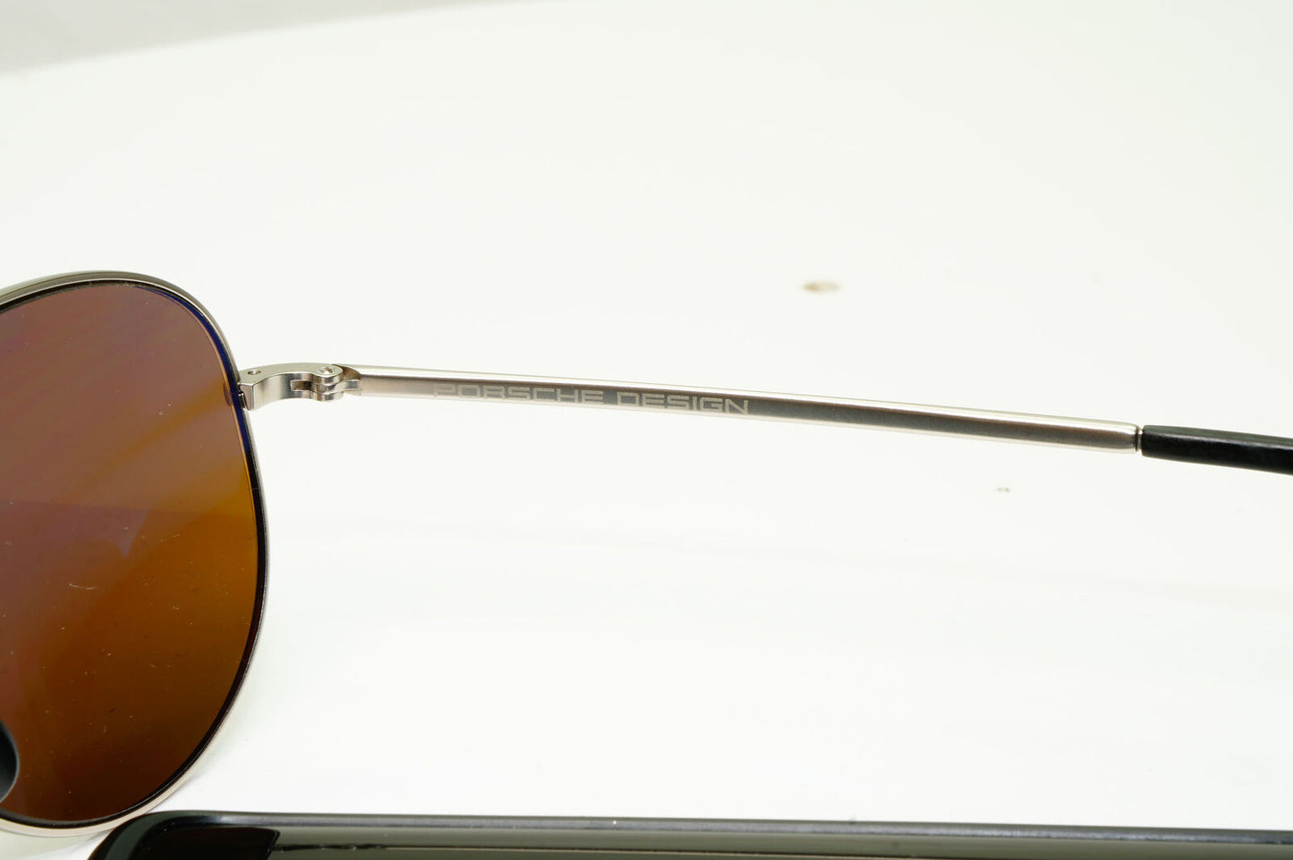 Porsche Design Polarised Sunglasses Brown Pilot Palladium Silver P8508 M 60mm