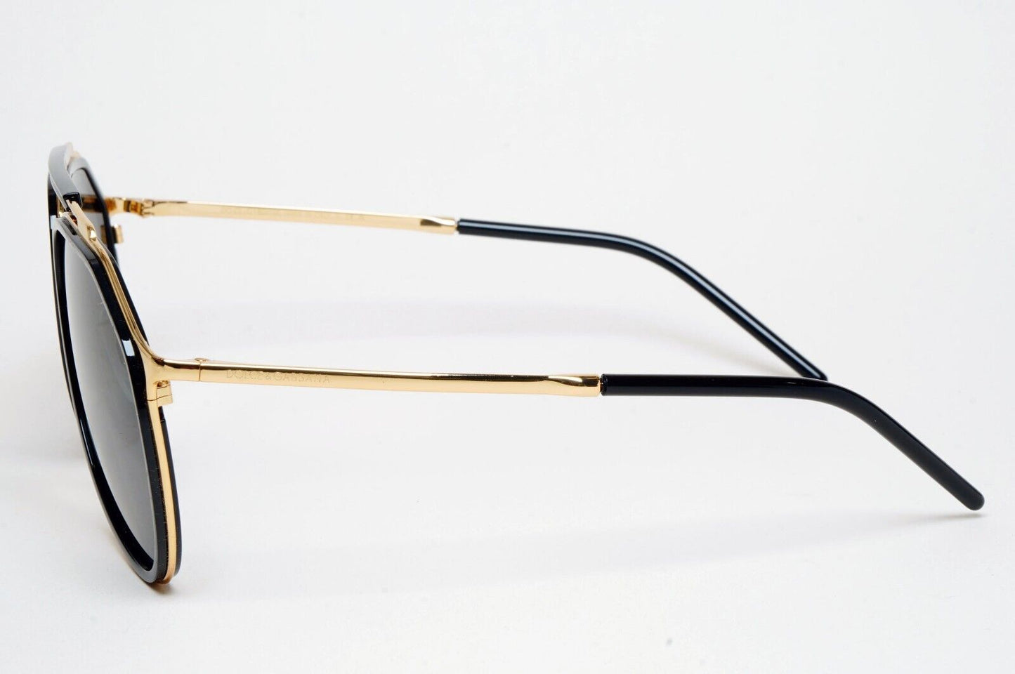 Dolce & Gabbana Sunglasses Black Gold Pilot Brow Bar D&G DG 2277 02/87 57mm