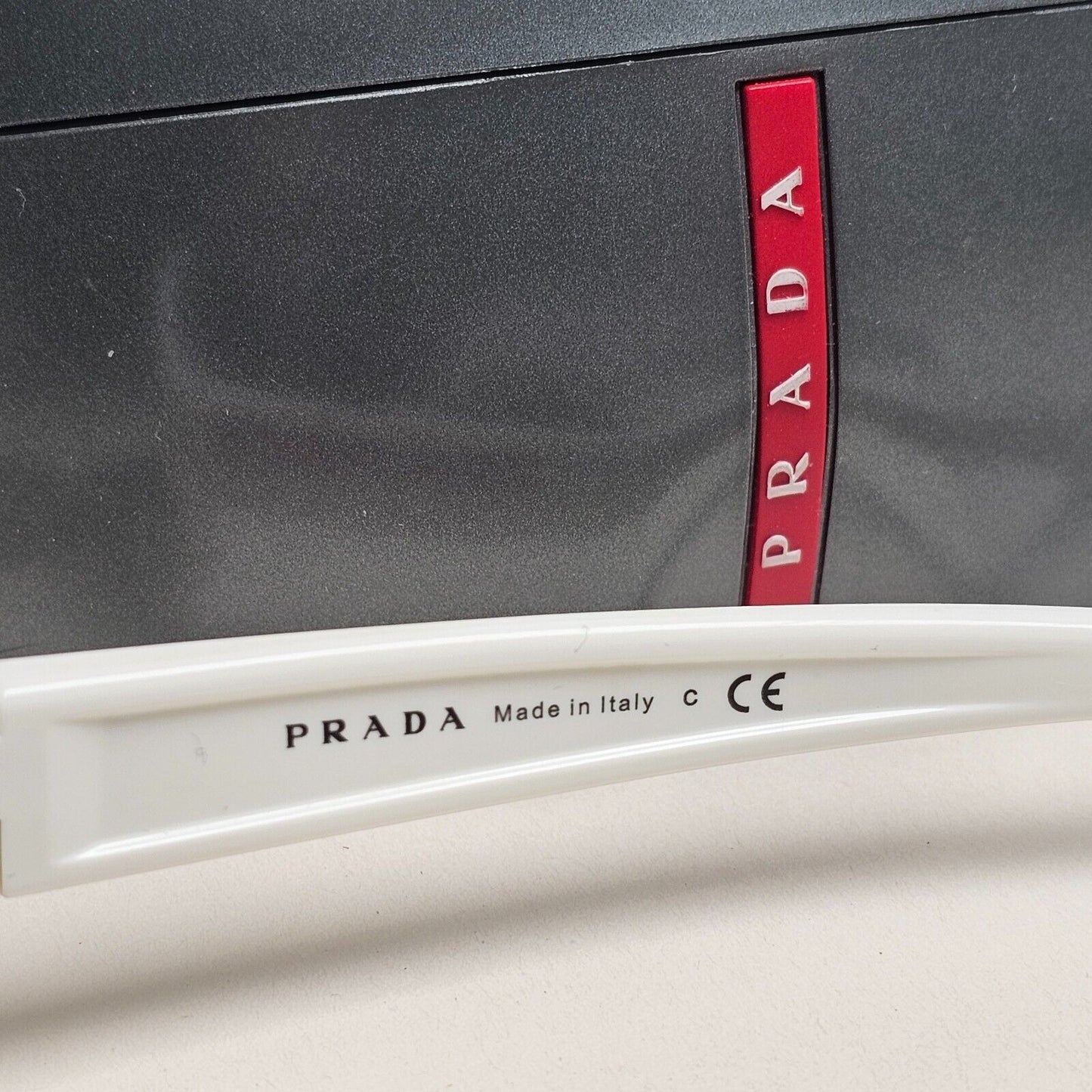 Prada Sunglasses White Black Wrap Angular PS04US SPS 04U AAI-9Q1 231124