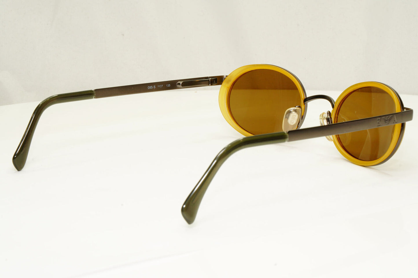 Emporio Armani 1997 Vintage Sunglasses Mens Womens Metal Honey Oval 085-S 1107