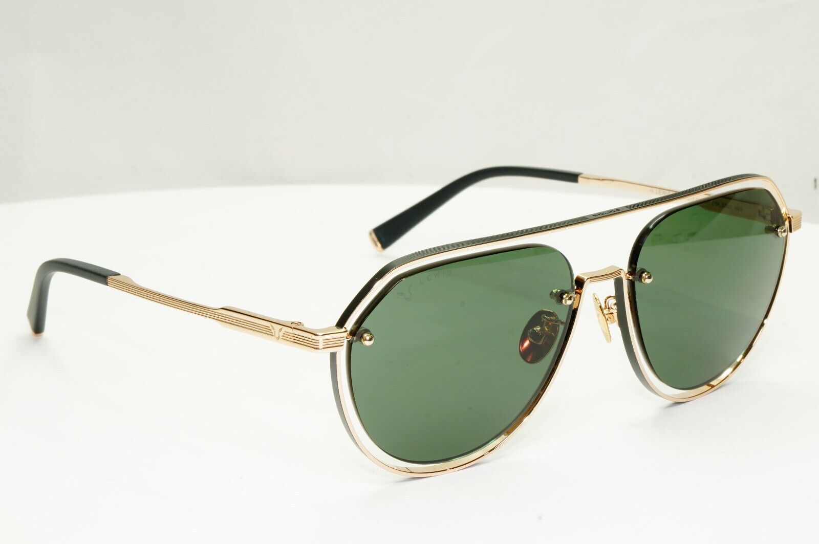 Police Lewis Hamilton F1 Sunglasses Gold Green Metal Pilot SPL E17 COL 0302