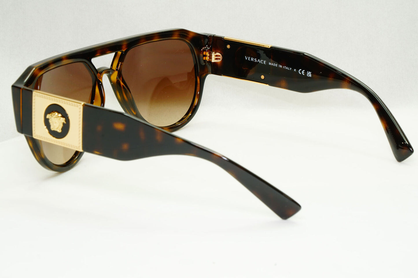 Versace Sunglasses Gold Medusa Brown Tortoiseshell Square MOD VE 4401 108/13
